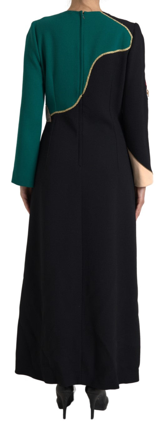 Dolce & Gabbana Elegantes mehrfarbiges A-Linien-Kleid aus Wolle