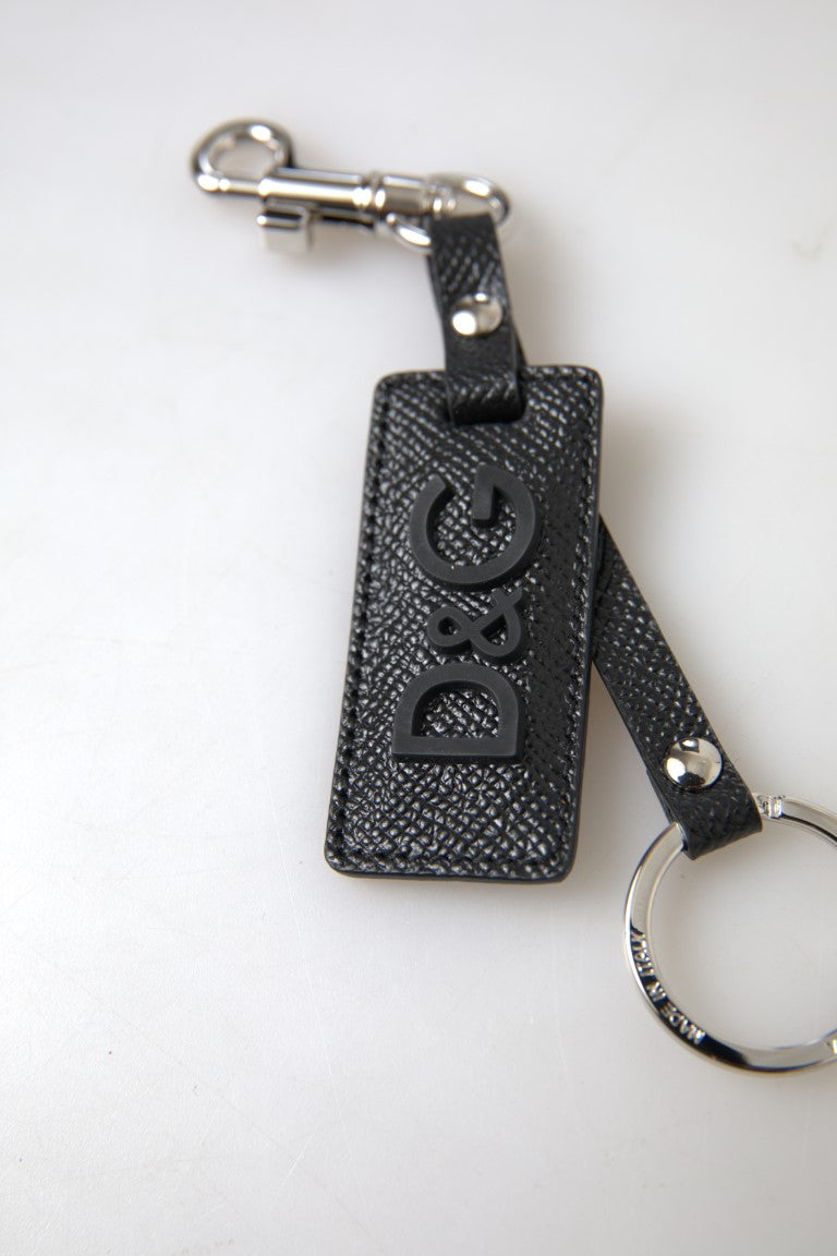 Breloc elegant din piele neagră Dolce & Gabbana