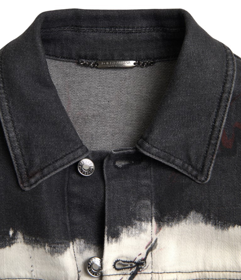 Jachetă Dolce & Gabbana din denim elastic multicolor din bumbac