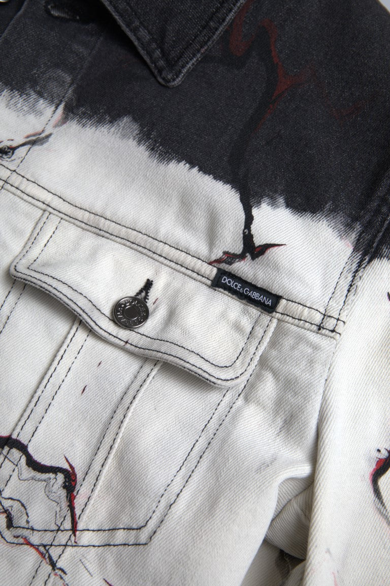 Jachetă Dolce & Gabbana din denim elastic multicolor din bumbac