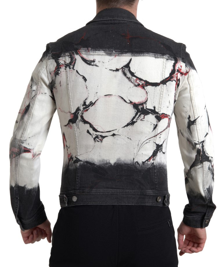 Jachetă Dolce & Gabbana din denim elastic multicolor din bumbac