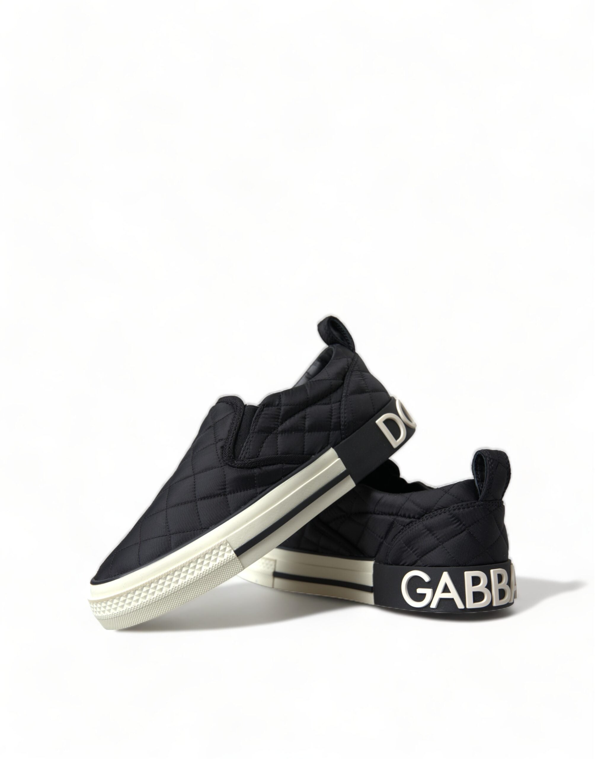 Dolce & Gabbana Elegante gesteppte schwarze Canvas-Sneaker