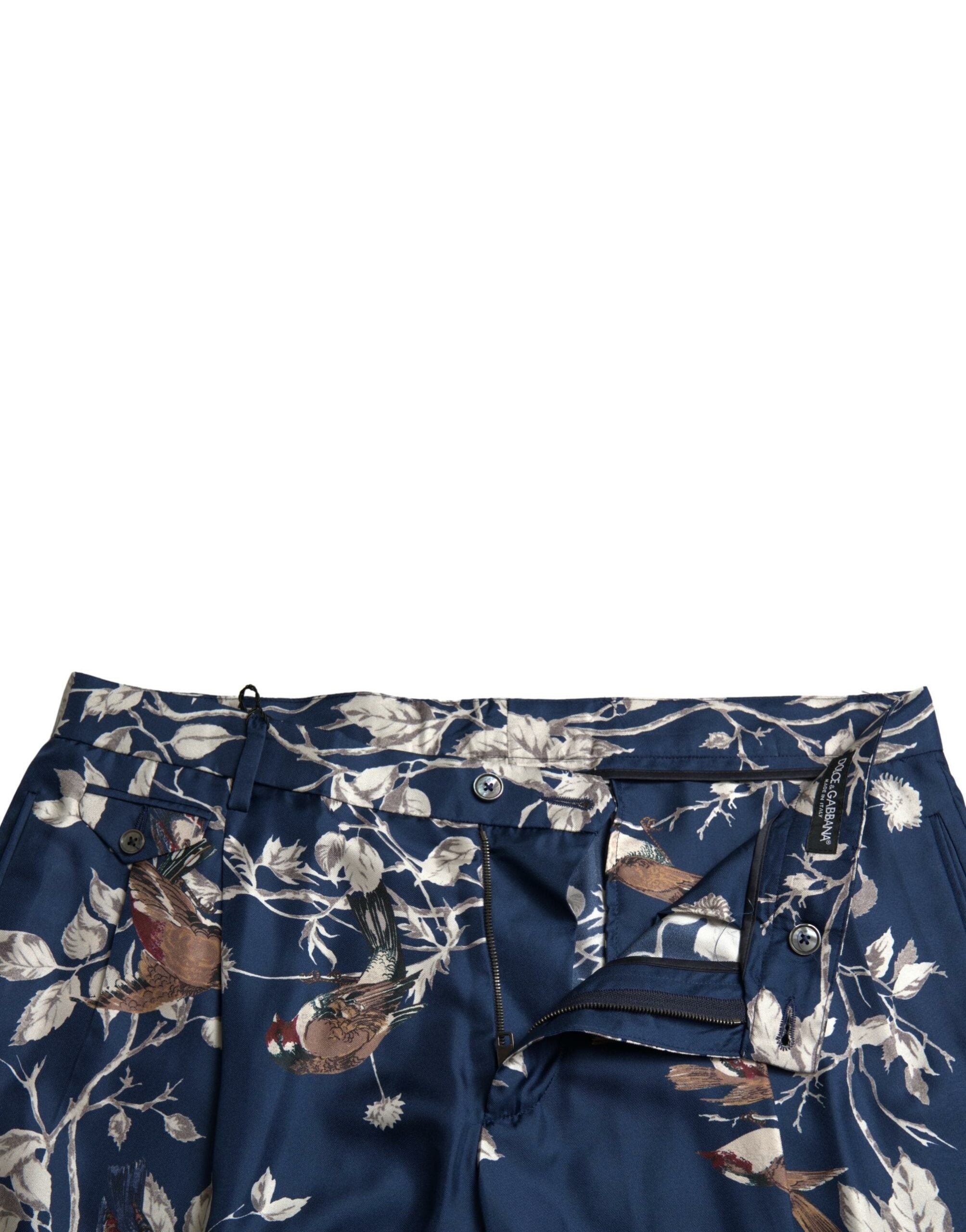Dolce & Gabbana – Seiden-Bermudashorts mit Blumenmuster in Blau