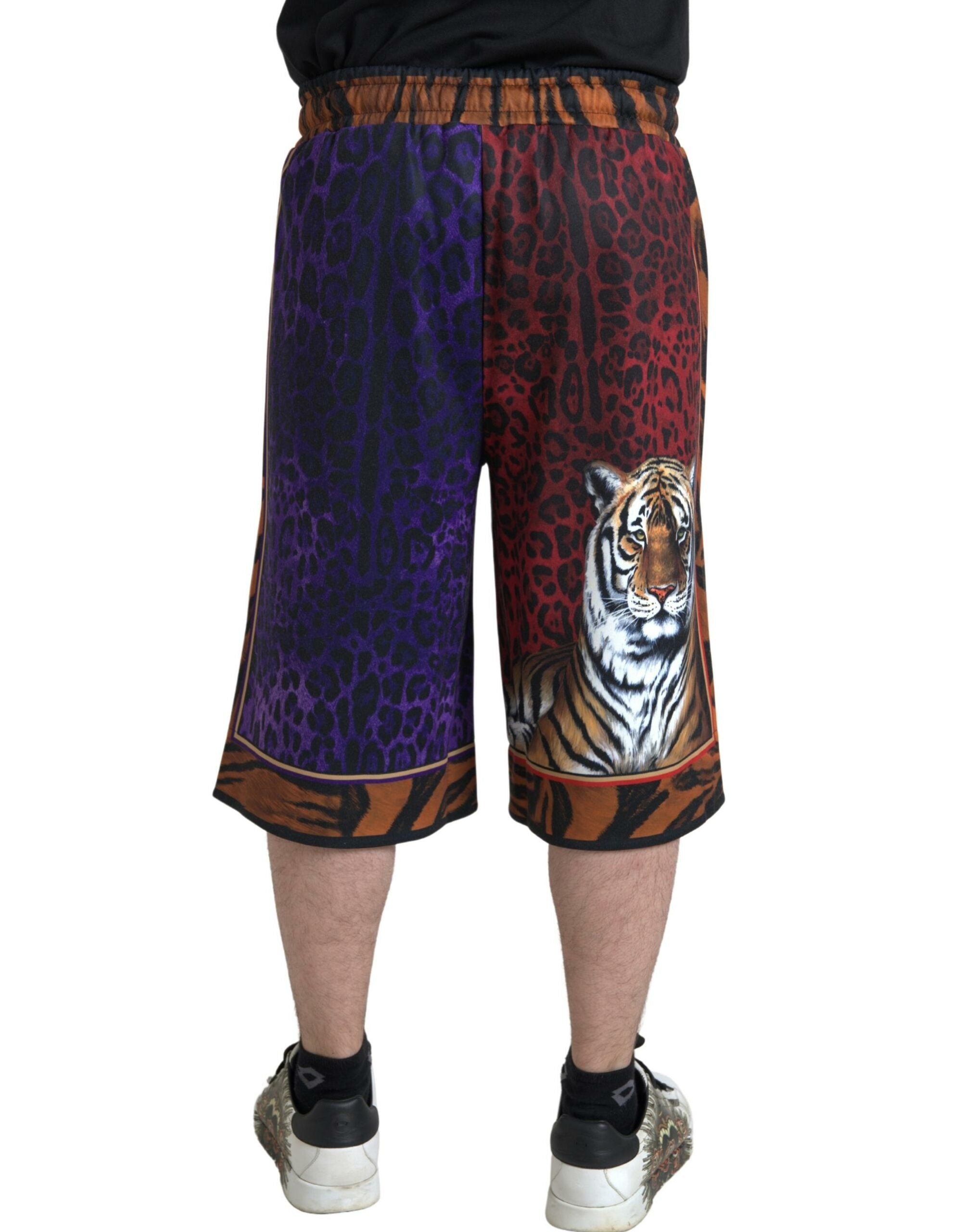 Pantaloni scurți Dolce & Gabbana Chic Multicolor Bermuda cu imprimeu exotic