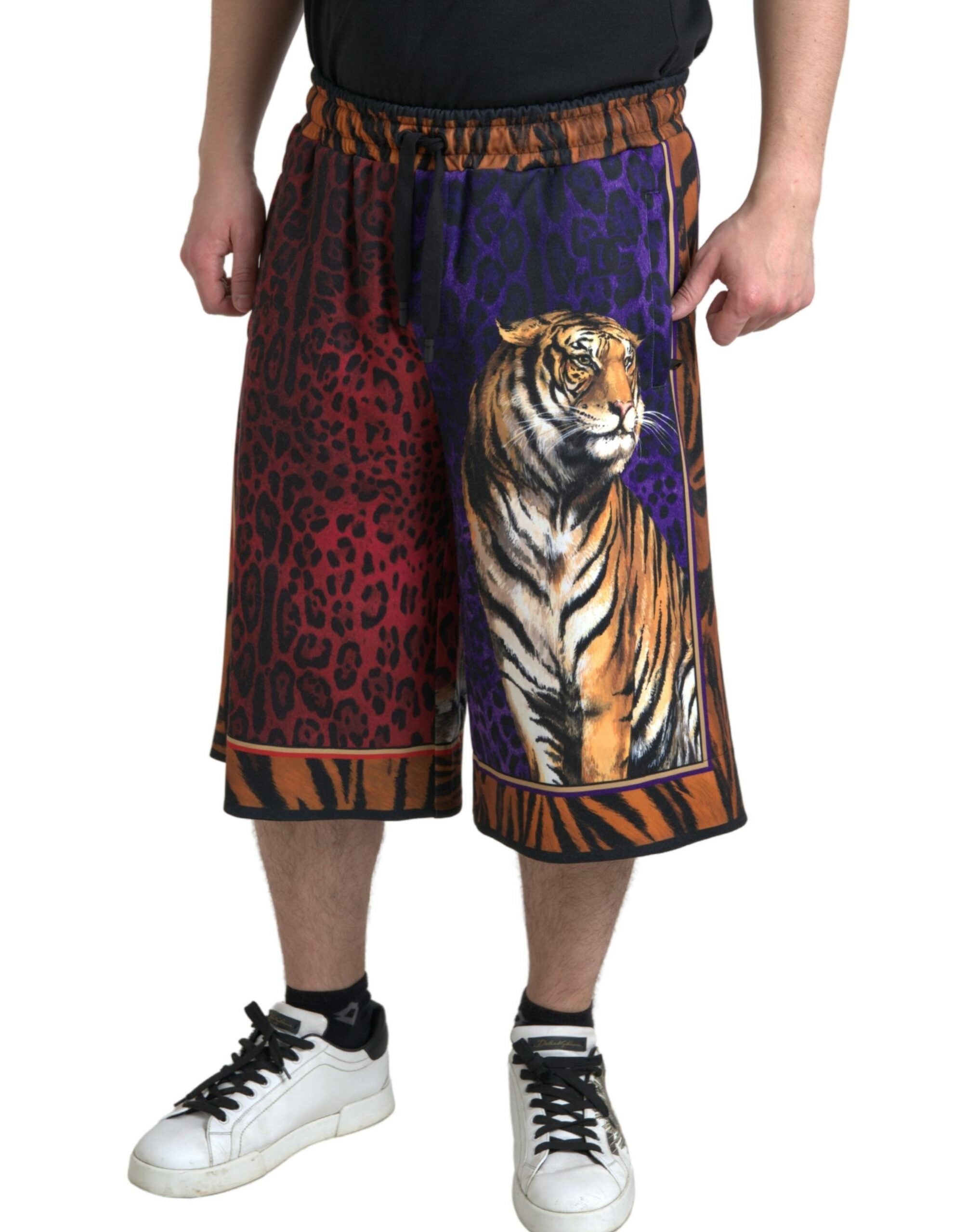 Pantaloni scurți Dolce & Gabbana Chic Multicolor Bermuda cu imprimeu exotic