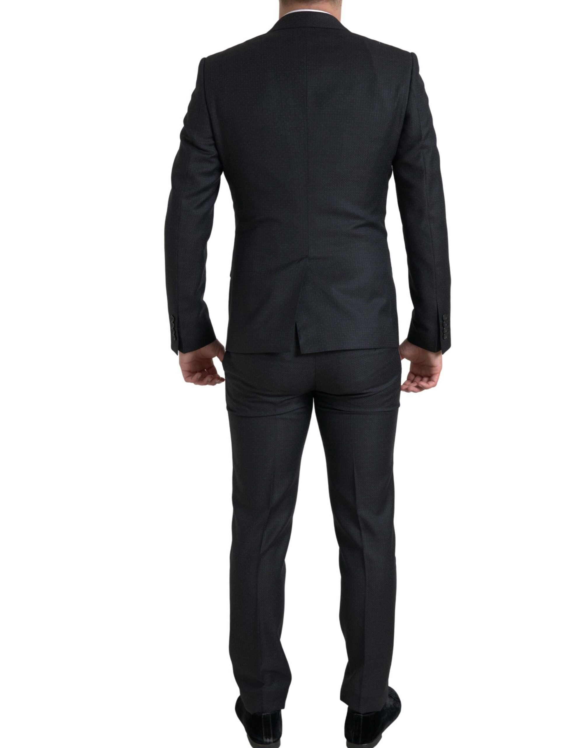 Dolce & Gabbana – Eleganter schwarzer Martini-Slim-Fit-3-teiliger Anzug