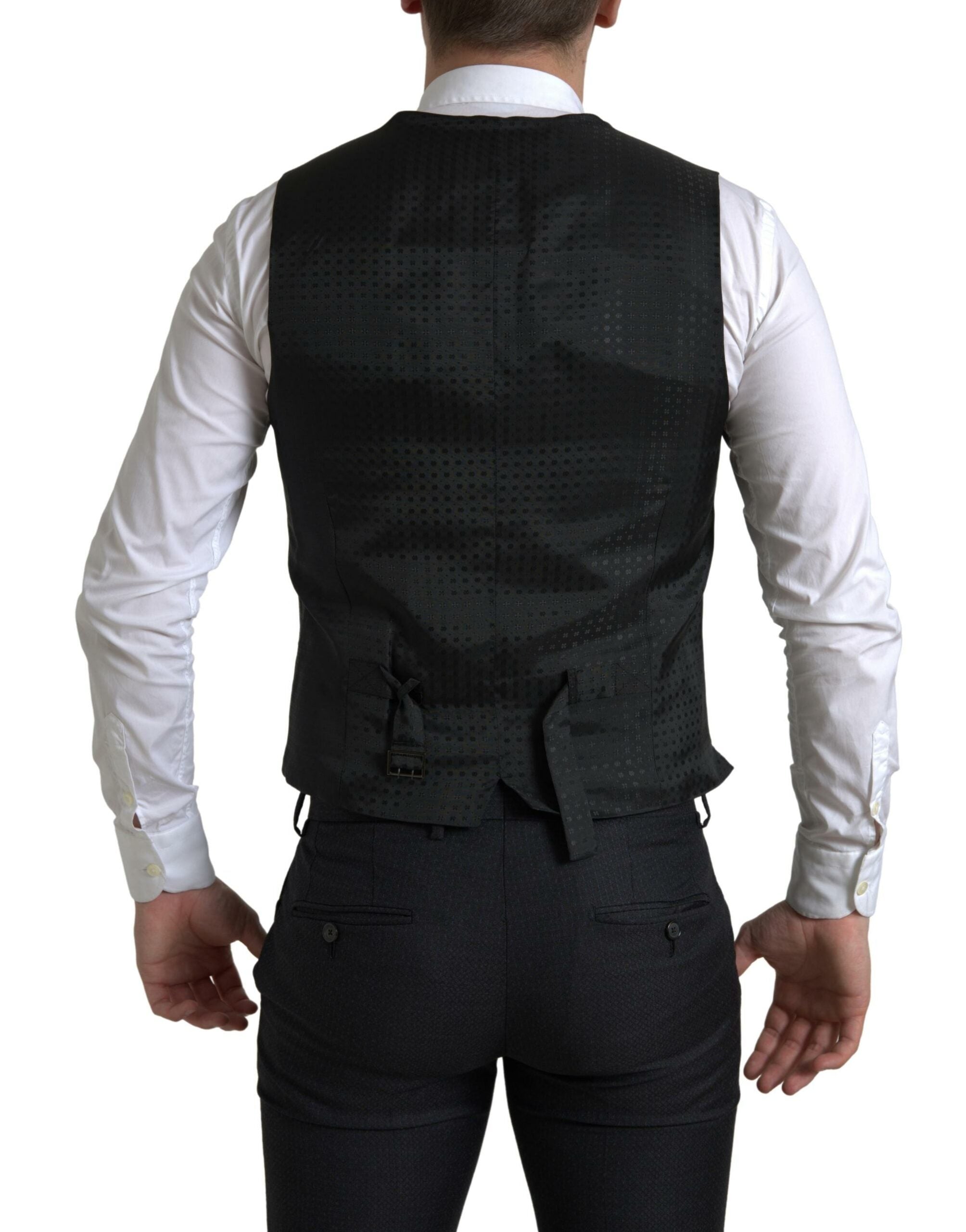 Dolce & Gabbana – Eleganter schwarzer Martini-Slim-Fit-3-teiliger Anzug