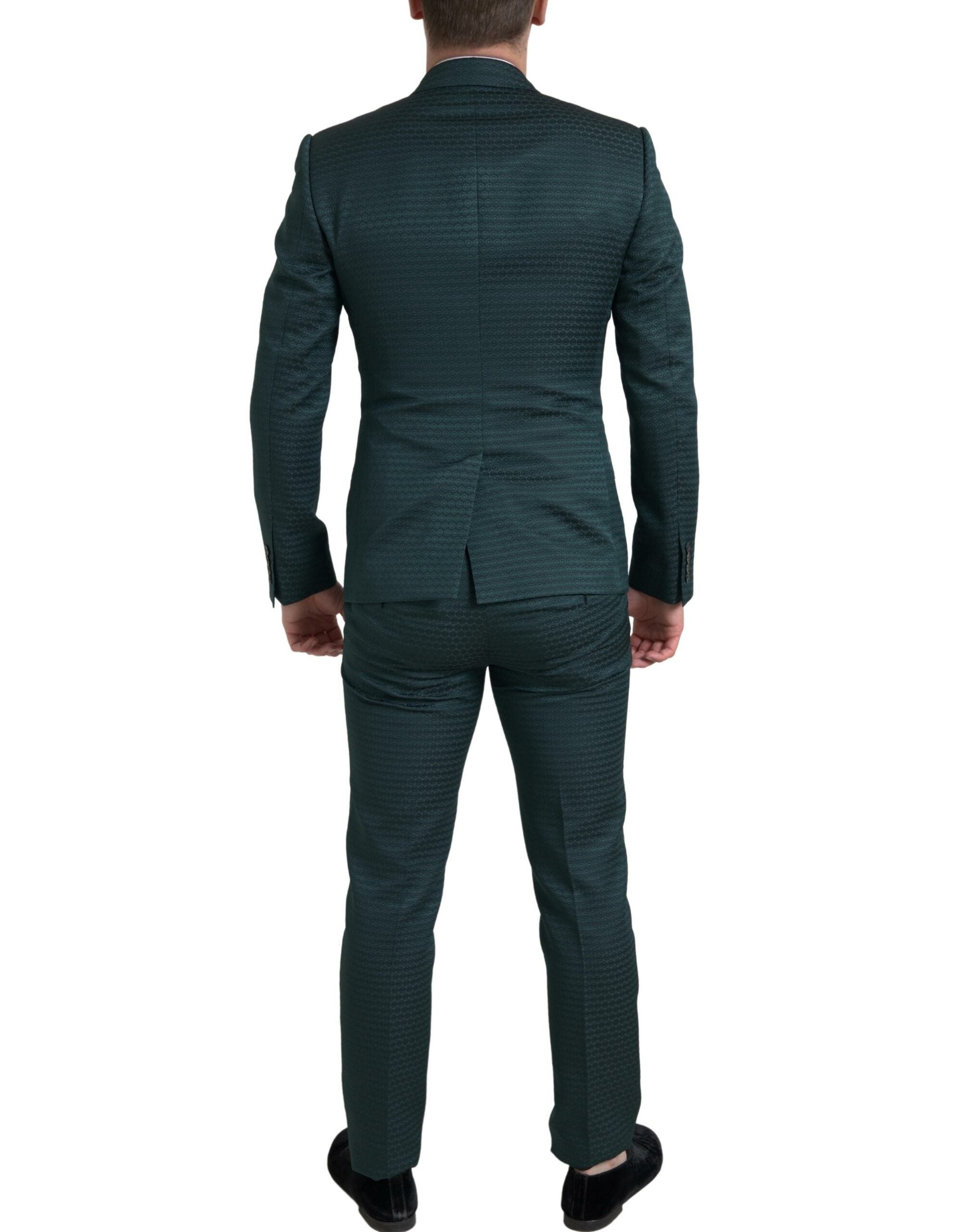 Dolce & Gabbana Emerald Elegance Slim Fit 3-teiliger Anzug