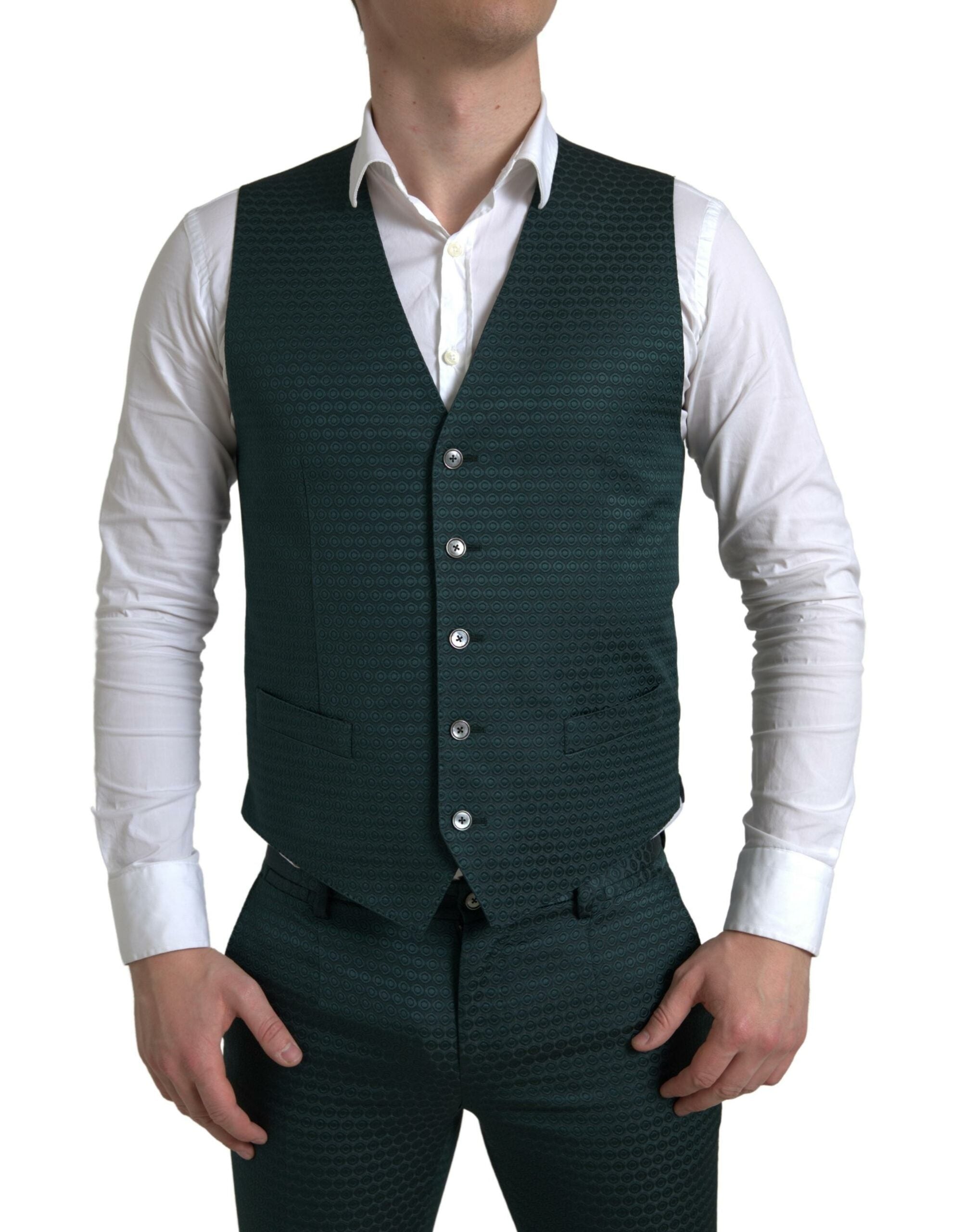 Dolce & Gabbana Emerald Elegance Slim Fit 3-teiliger Anzug