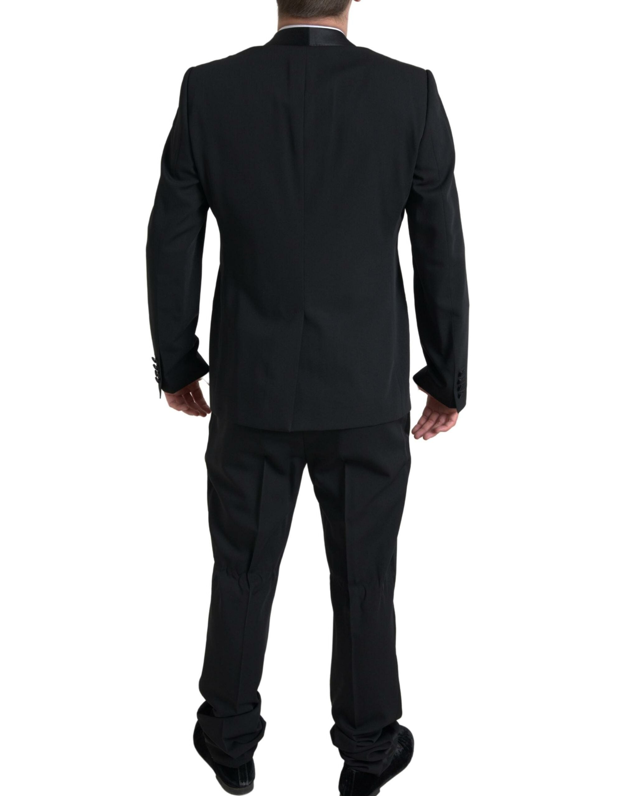 Costum elegant Dolce & Gabbana negru, croială slim, din două piese