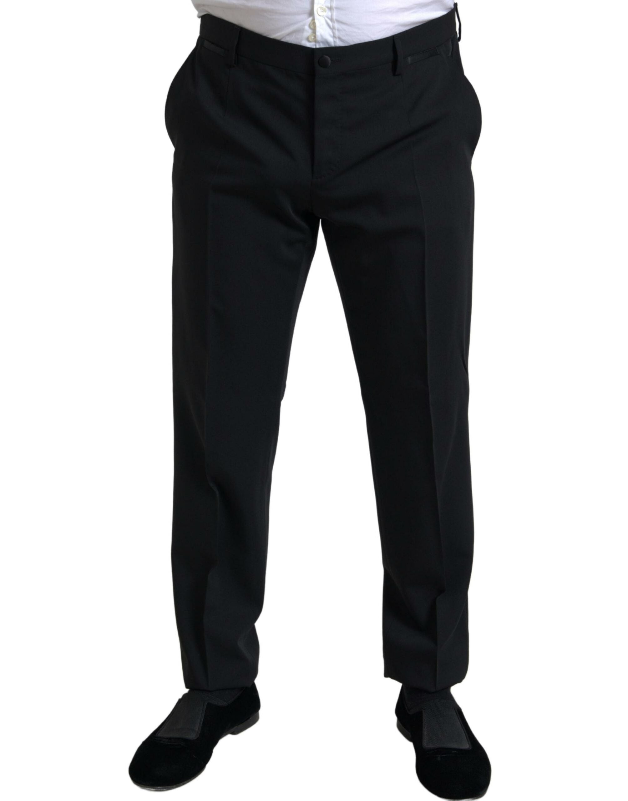 Costum elegant Dolce & Gabbana negru, croială slim, din două piese