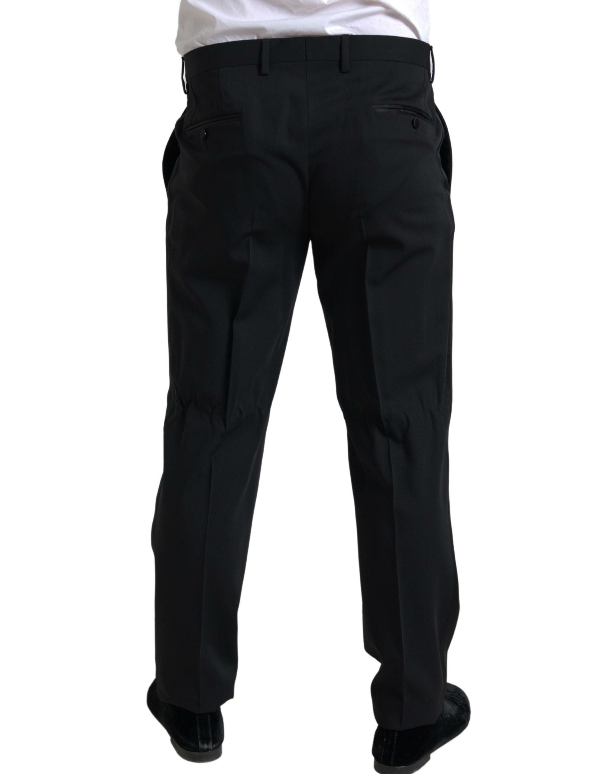 Costum elegant Dolce & Gabbana negru, croială slim, din două piese