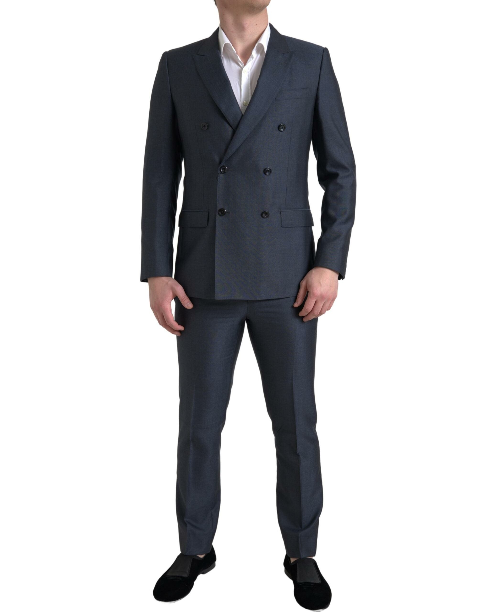 Dolce & Gabbana Eleganter blauer Martini-Anzug aus Seidenmischung