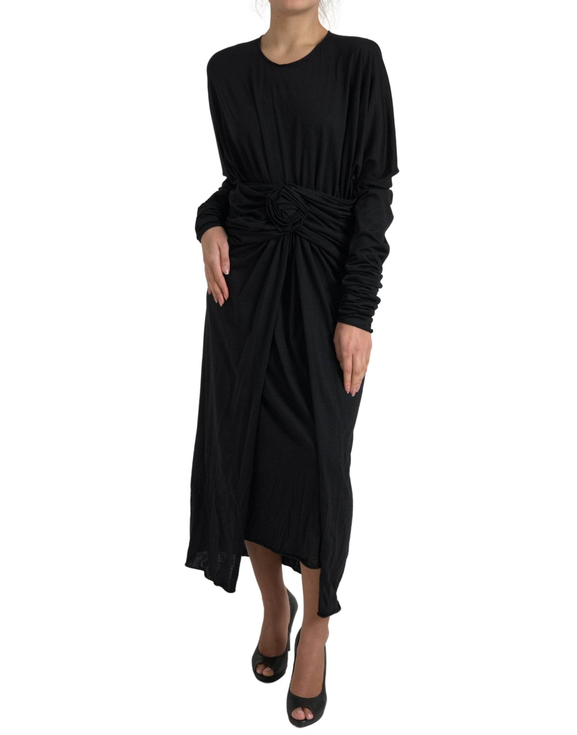 Rochie elegantă din lână neagră Dolce & Gabbana