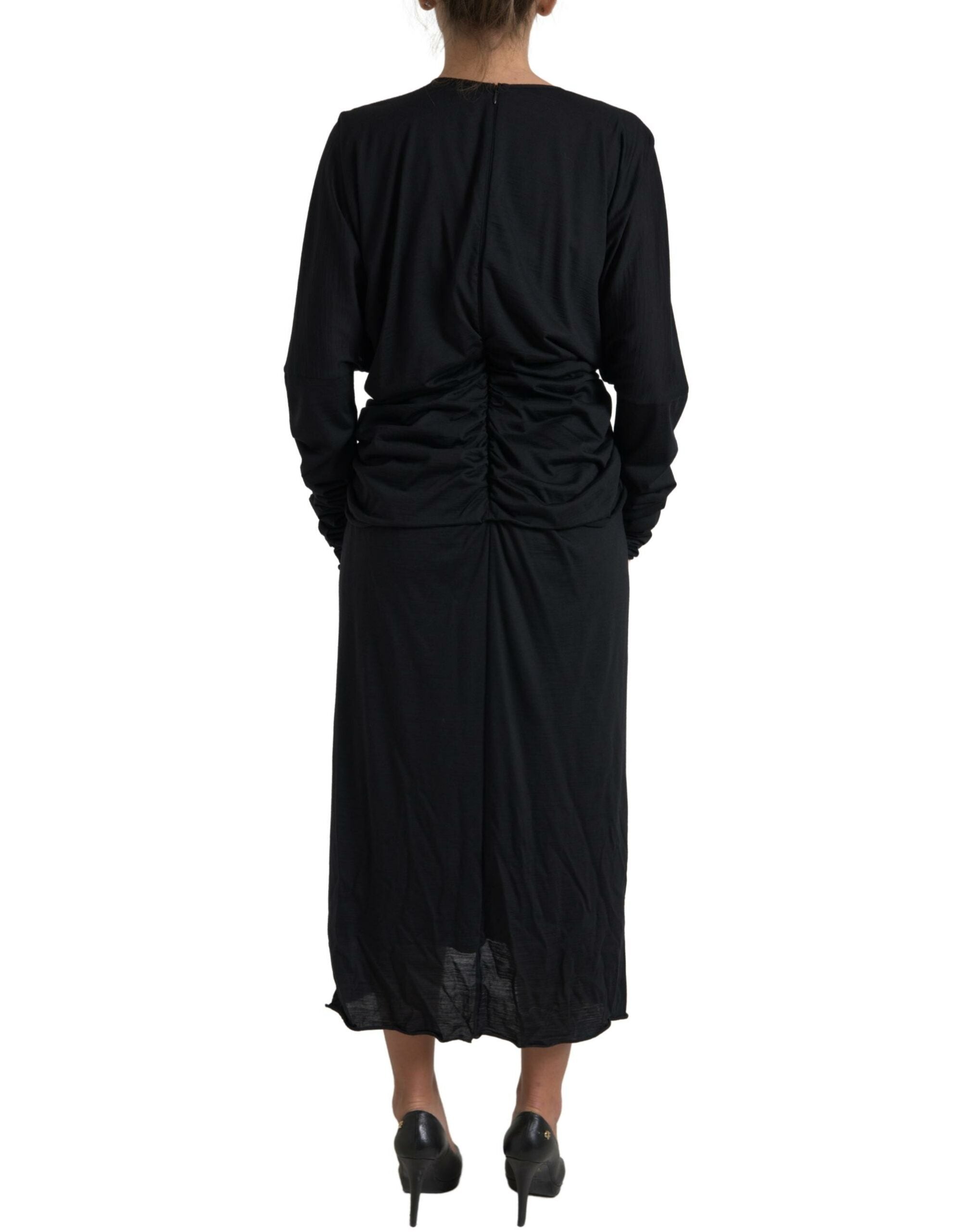 Rochie elegantă din lână neagră Dolce & Gabbana