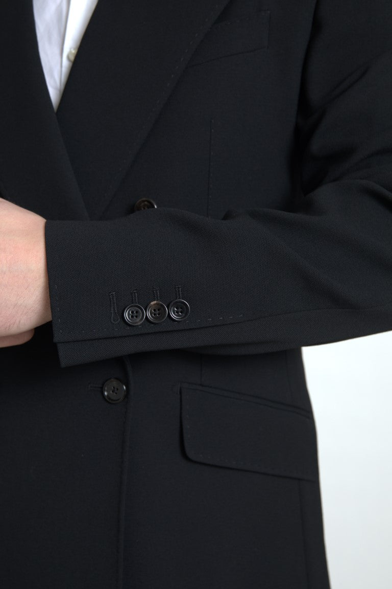 Costum elegant Dolce & Gabbana, croială slim, cu două rânduri de nasturi