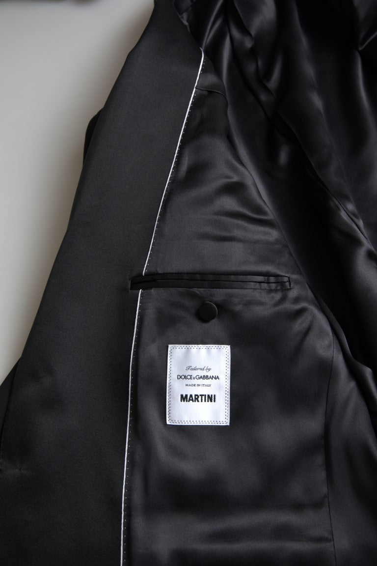 Costum elegant Dolce & Gabbana negru, croială slim, din două piese