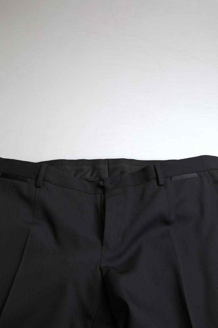 Costum elegant Dolce & Gabbana negru, croială slim, din două piese