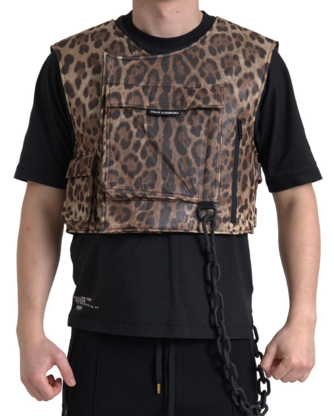 Dolce & Gabbana Seidenweste mit Leopardenmuster, exklusive Sportbekleidung