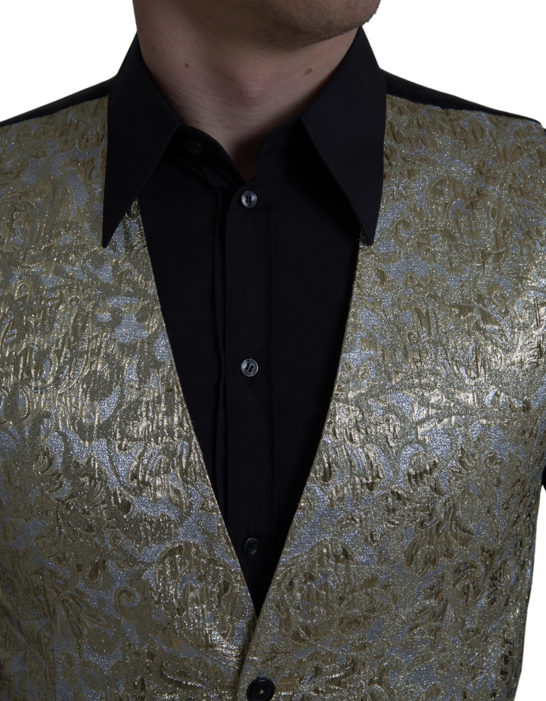 Dolce & Gabbana – Elegante Weste aus goldener Seide