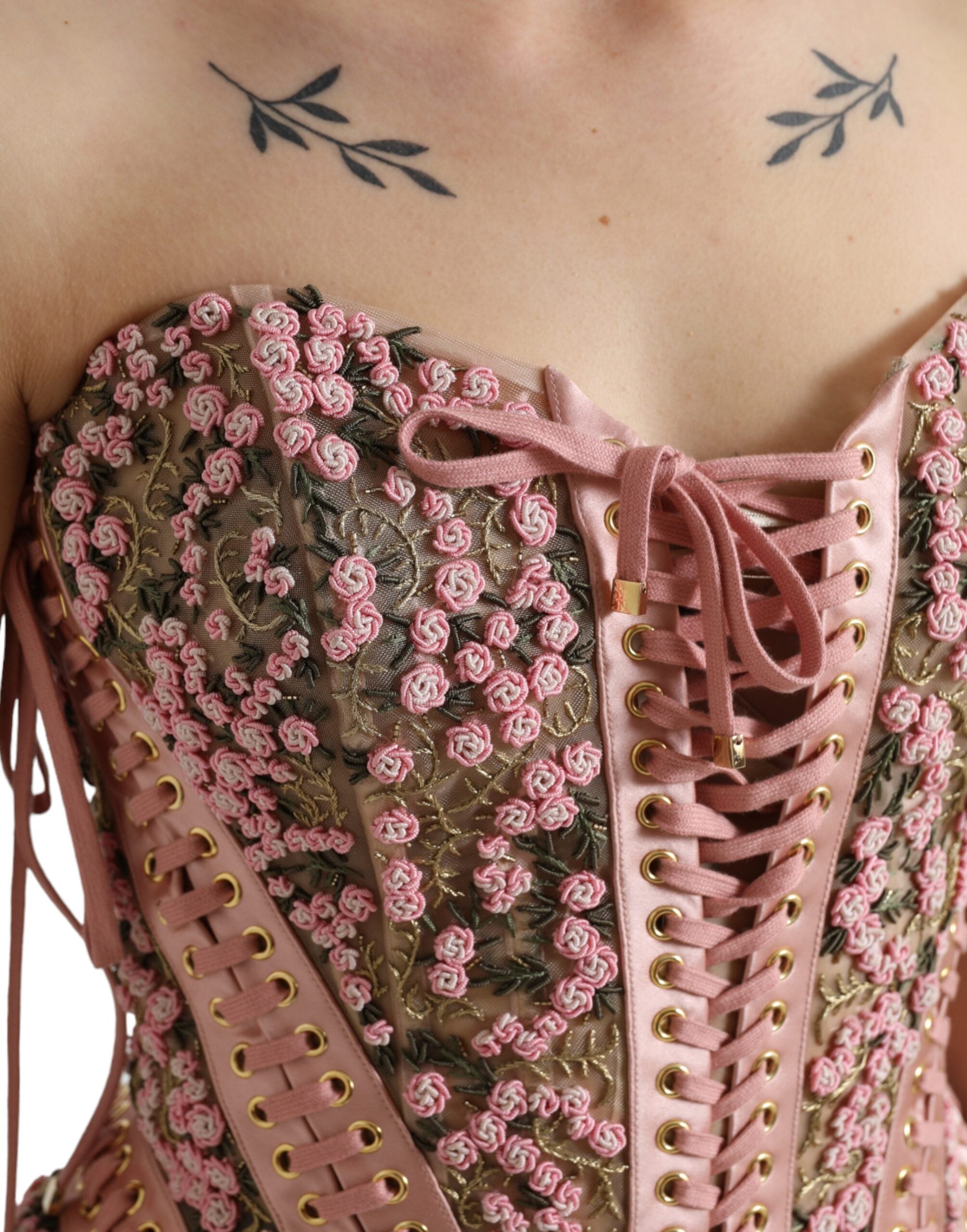 Dolce & Gabbana - Top tip corset cu bustier din nailon mătase, roz