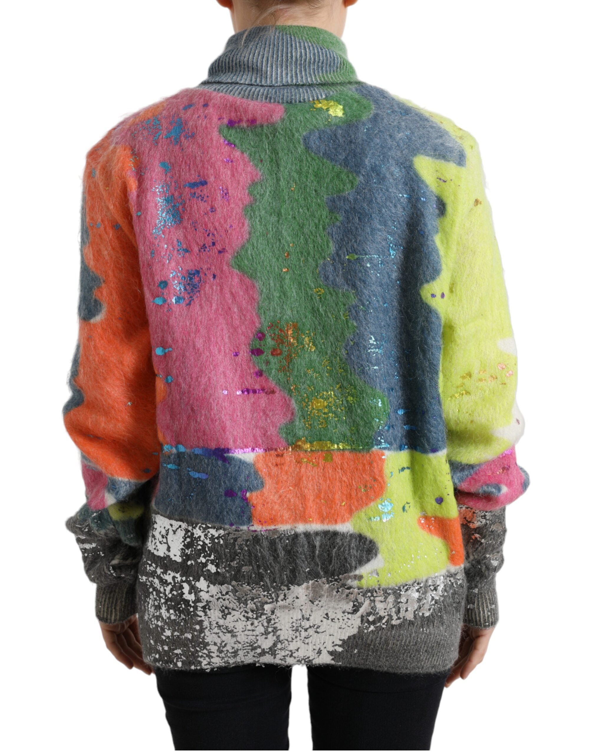Dolce & Gabbana – Rollkragenpullover aus mehrfarbigem Mohair mit Streifen