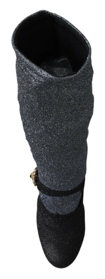 Dolce & Gabbana Glamouröse Stiefeletten mit Kristallverzierung