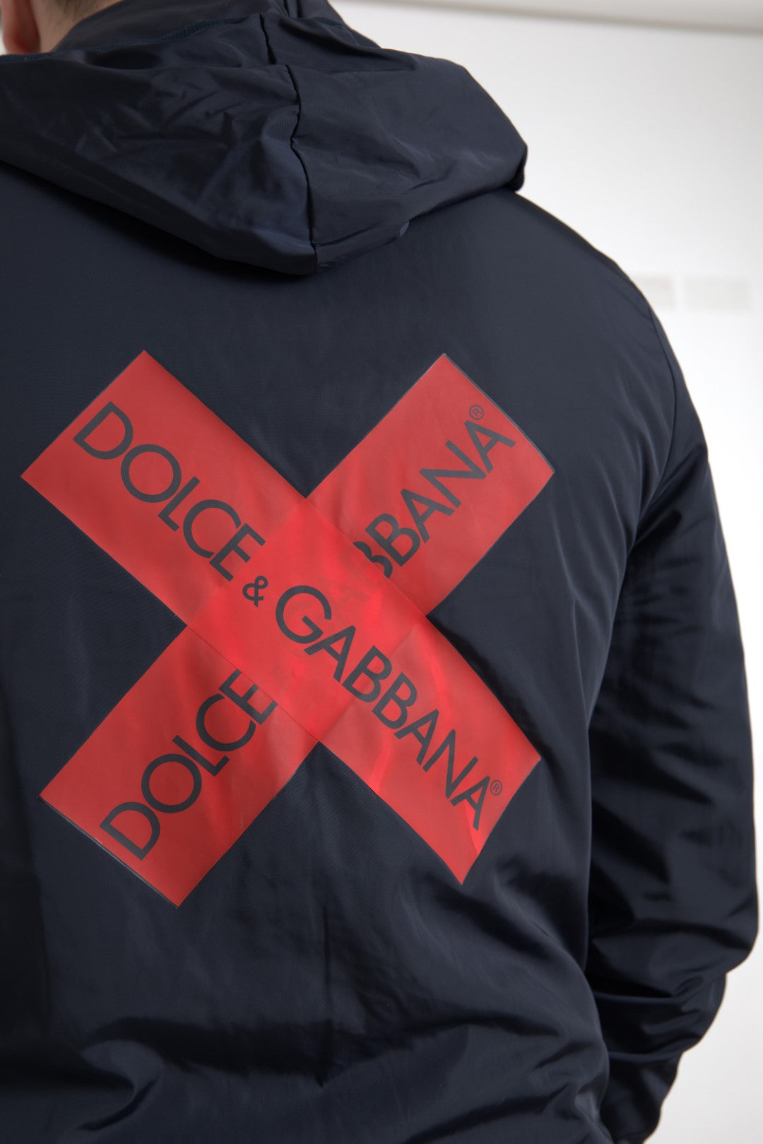 Dolce & Gabbana Hanorac elegant cu glugă albastră și închidere cu fermoar