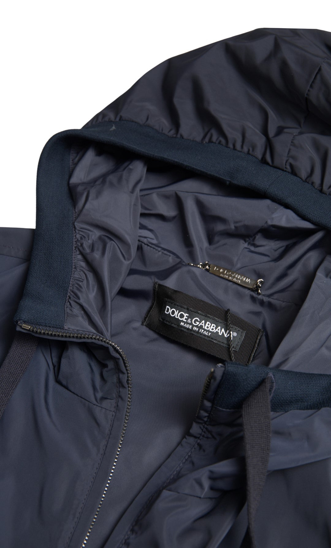 Dolce & Gabbana Hanorac elegant cu glugă albastră și închidere cu fermoar