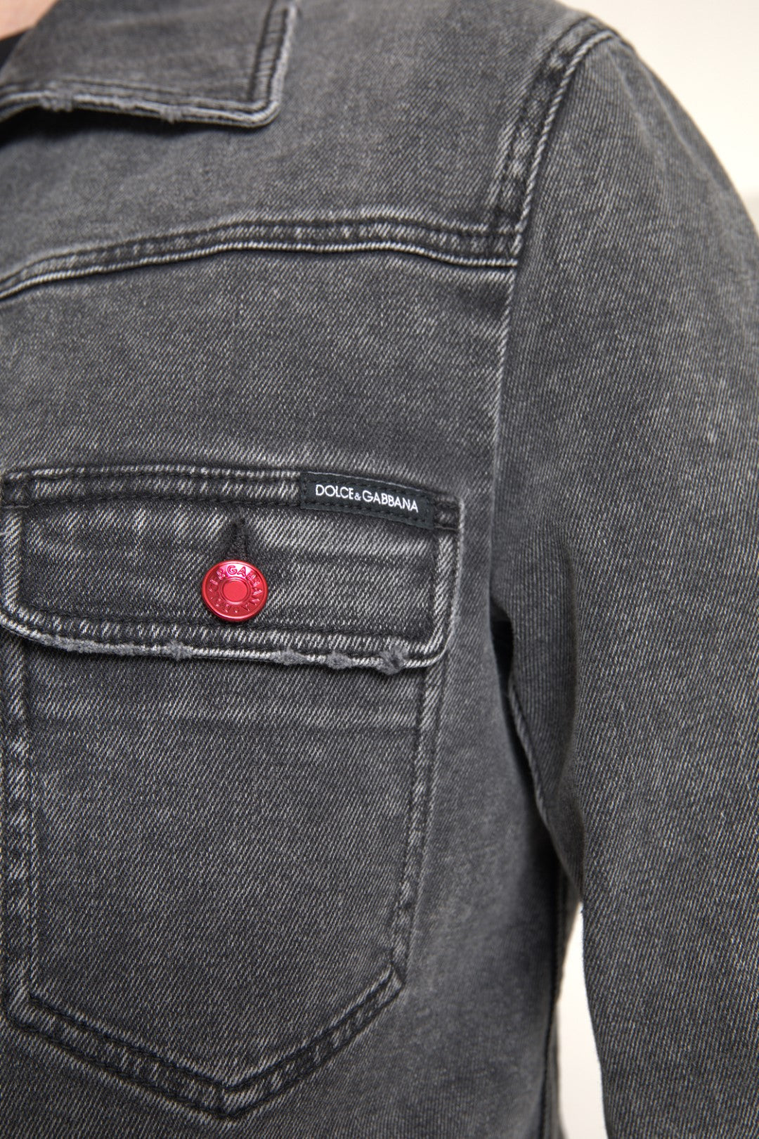 Jachetă elegantă din denim elastic gri Dolce & Gabbana