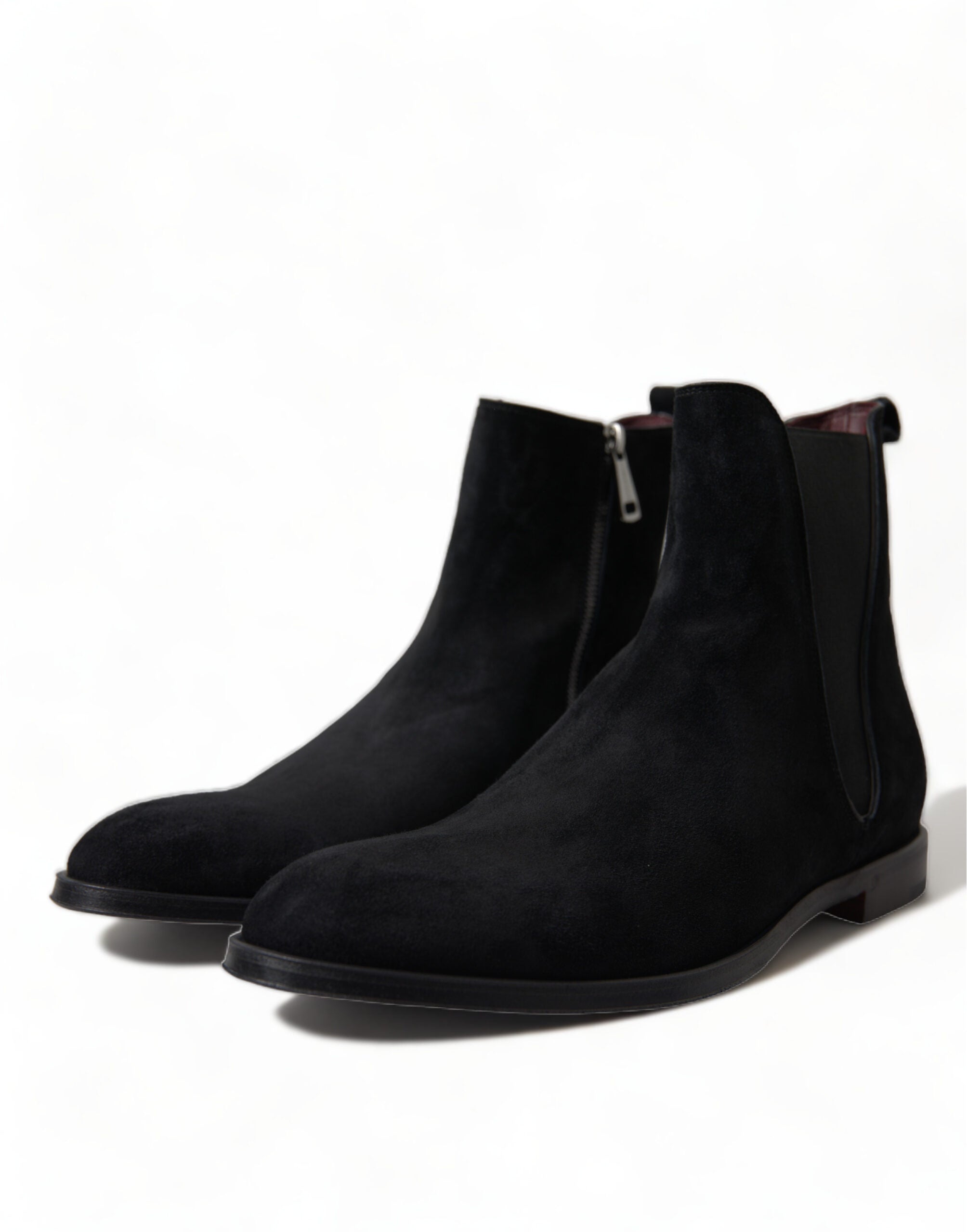 Dolce & Gabbana Elegante schwarze Samtstiefeletten