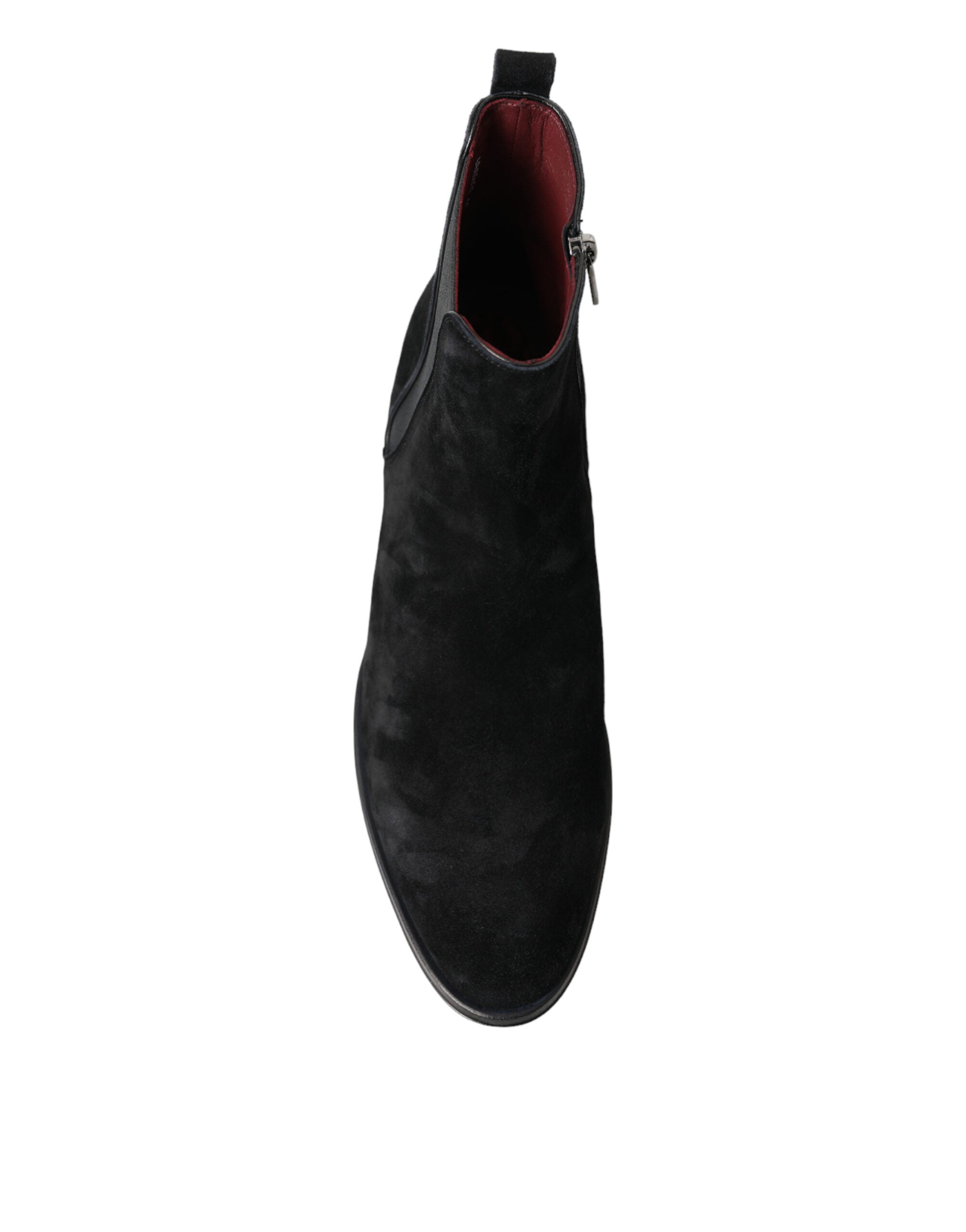 Dolce & Gabbana Elegante schwarze Samtstiefeletten