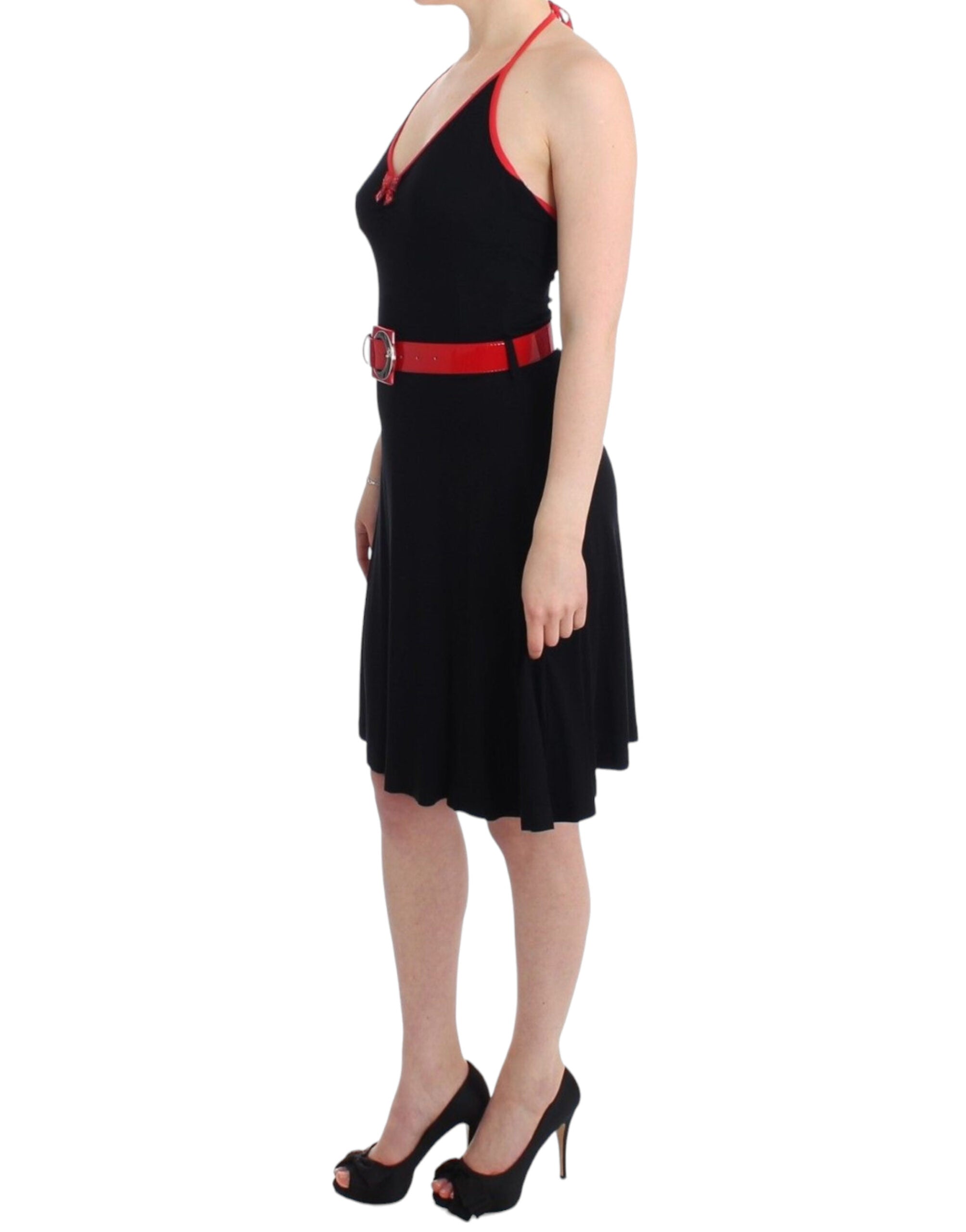 Roccobarocco Elegantes schwarzes Palladio-Kleid in Knielänge
