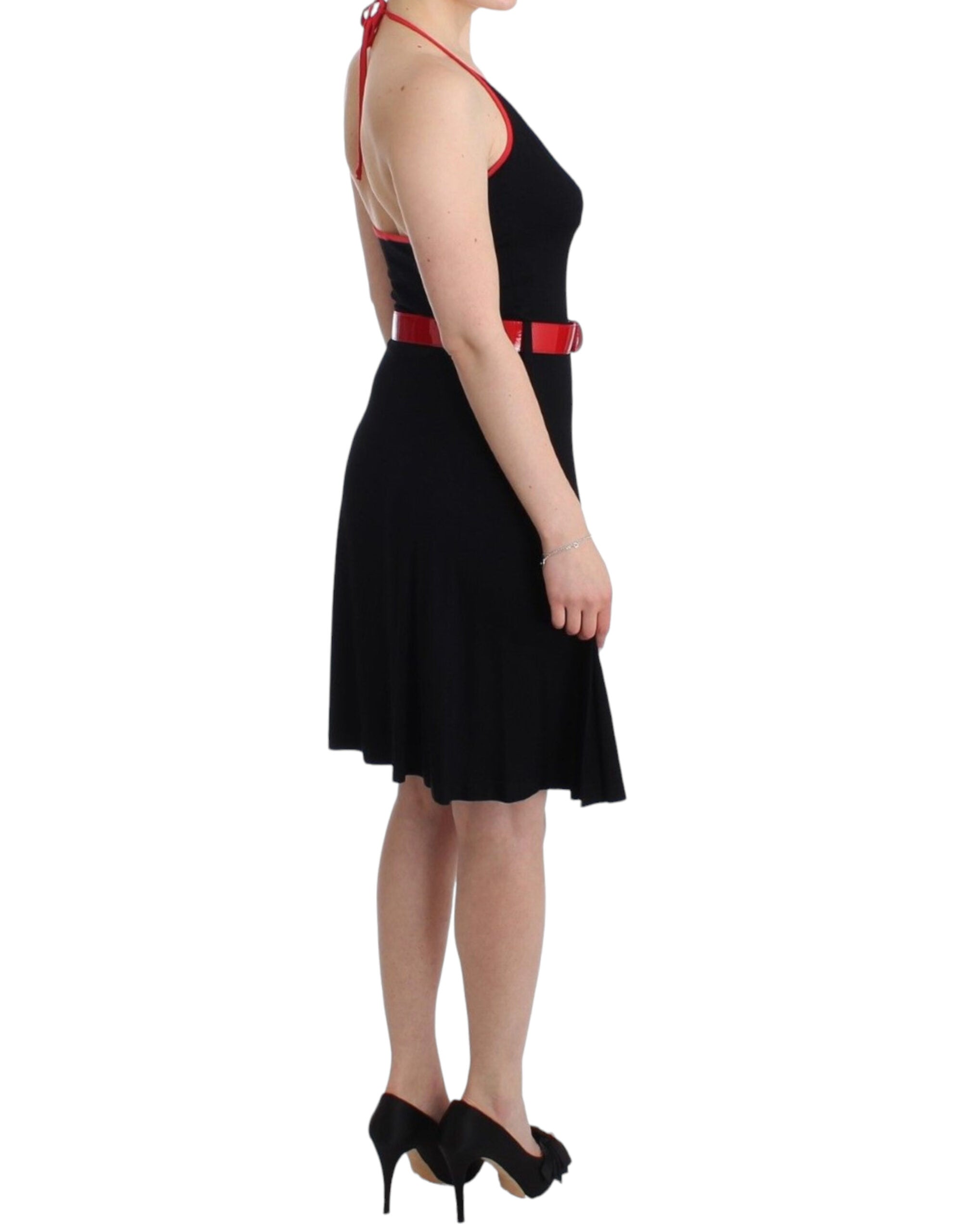 Roccobarocco Elegantes schwarzes Palladio-Kleid in Knielänge