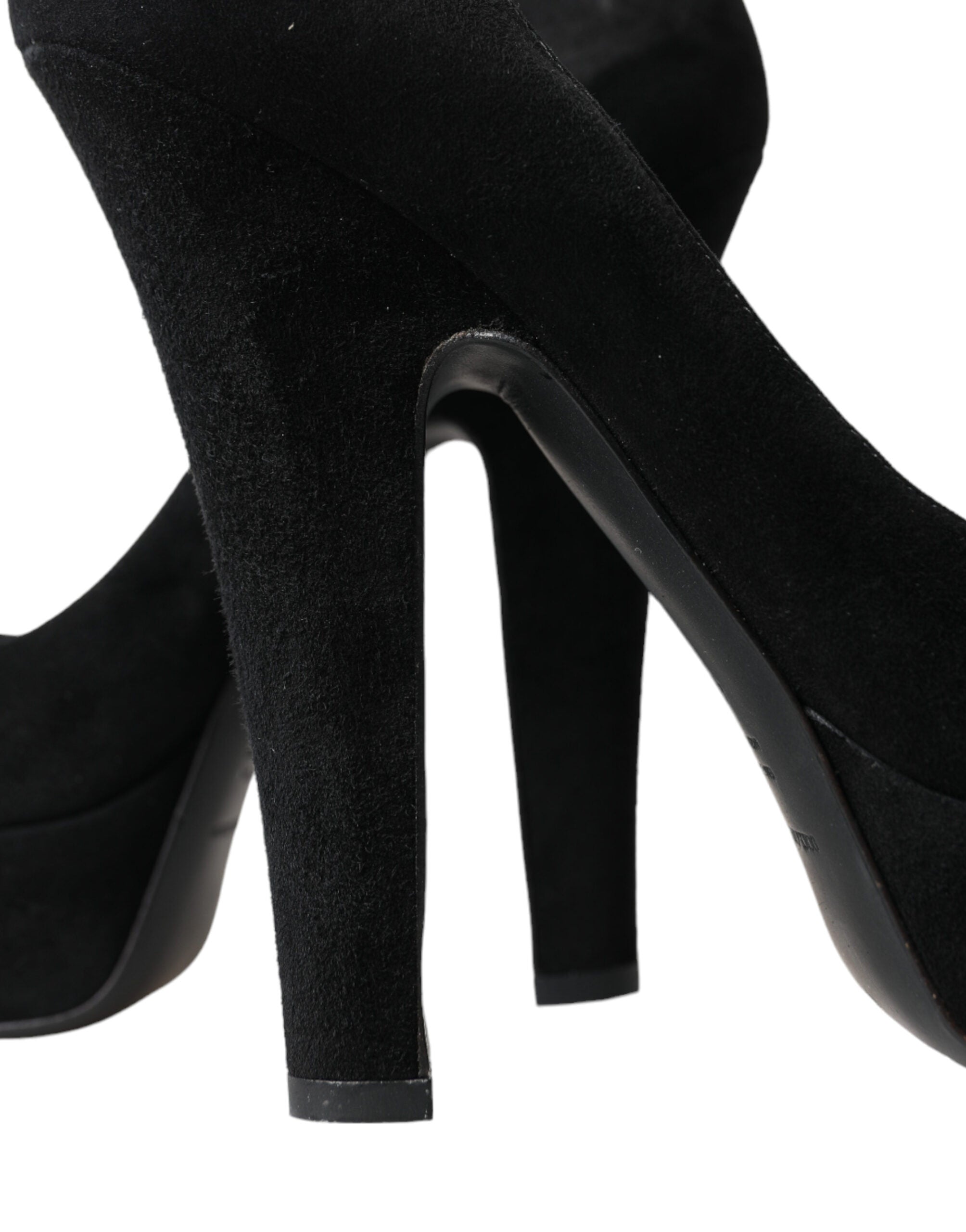 Dolce & Gabbana Schwarze Pumps mit Absatz aus Wildleder – Raffinesse
