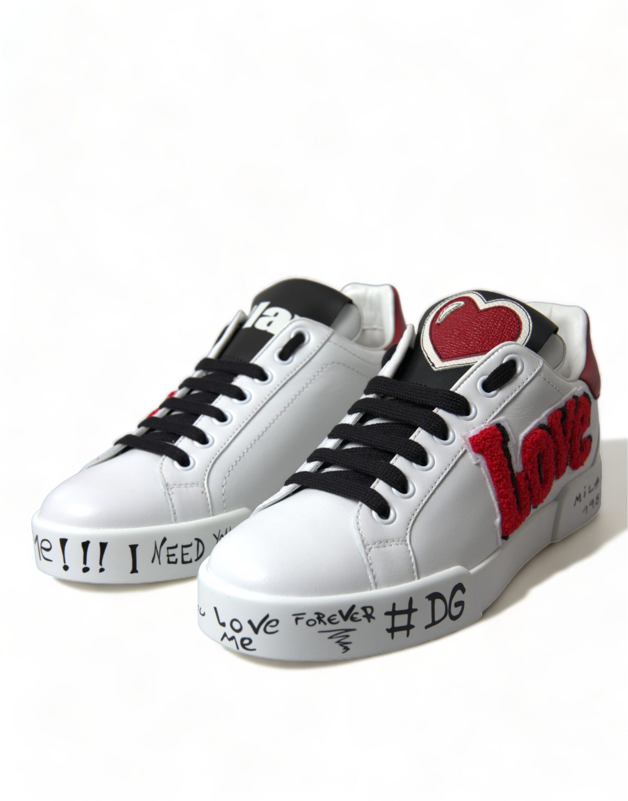 Dolce & Gabbana Schicke weiße Portofino-Ledersneaker