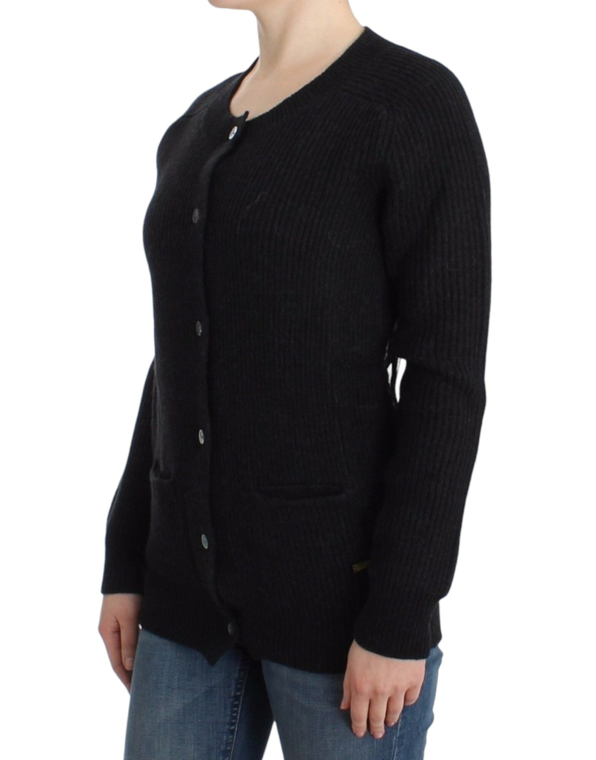 John Galliano Chic Wollcardigan mit transparenter Rückseite