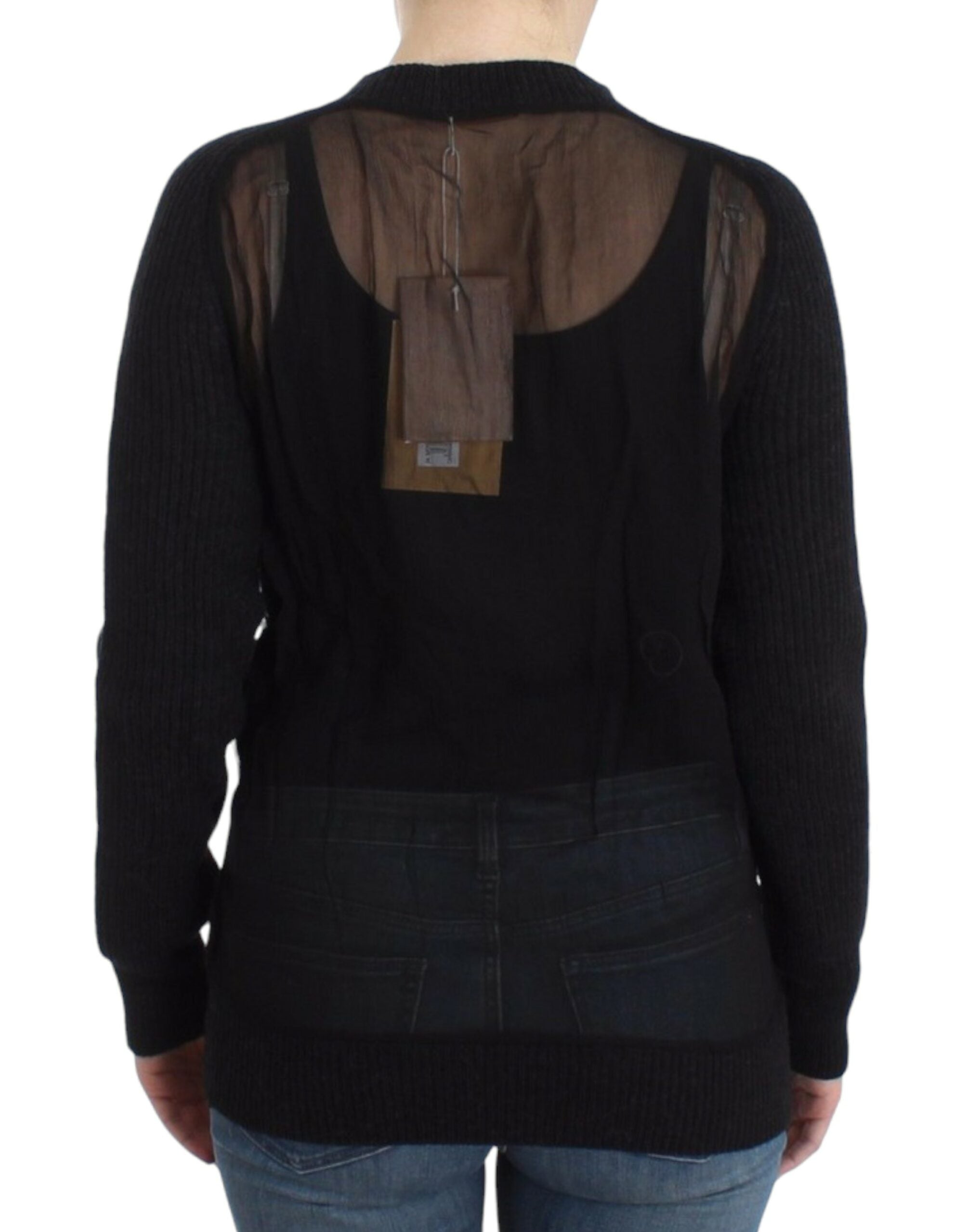 John Galliano Chic Wollcardigan mit transparenter Rückseite