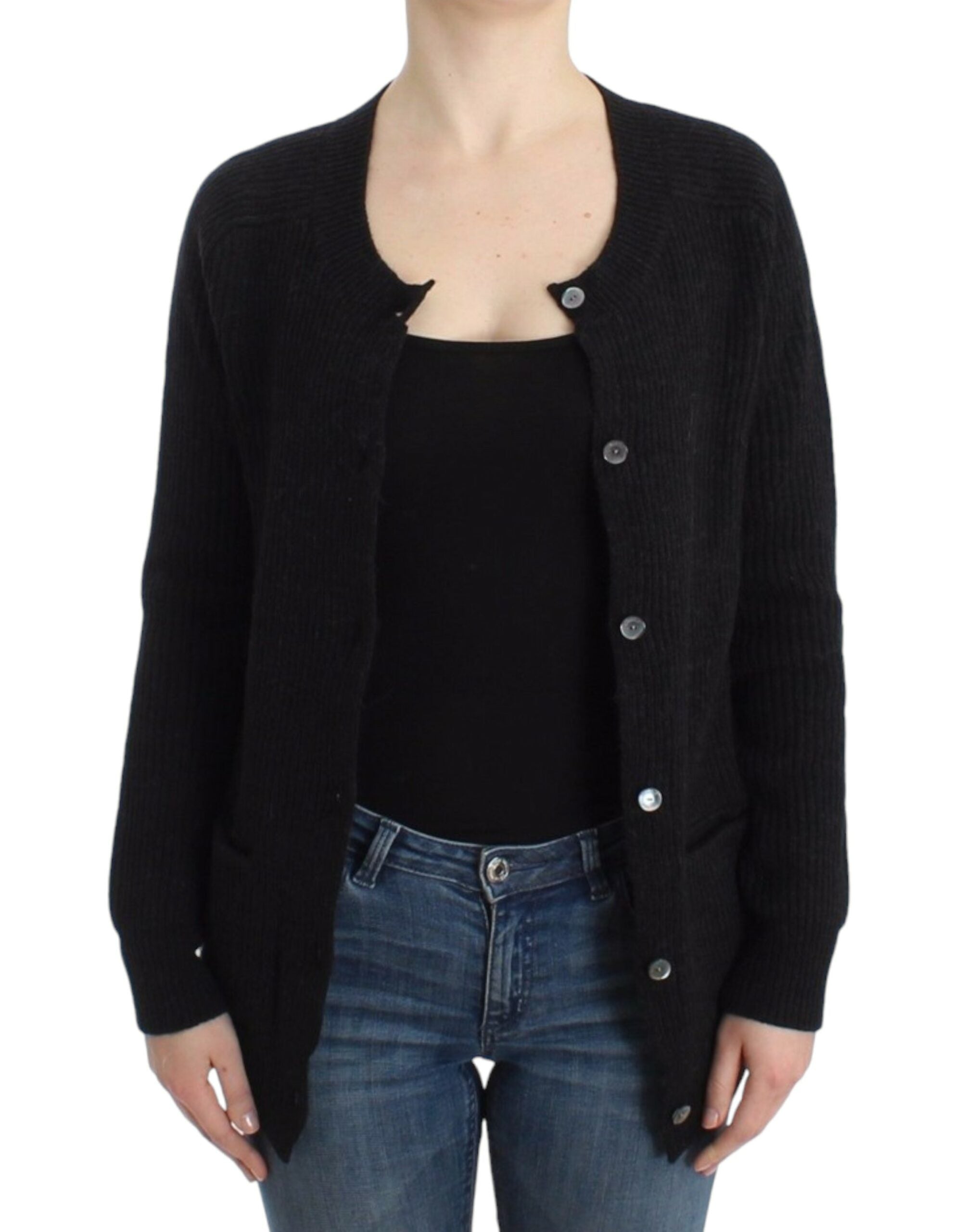 John Galliano Chic Wollcardigan mit transparenter Rückseite