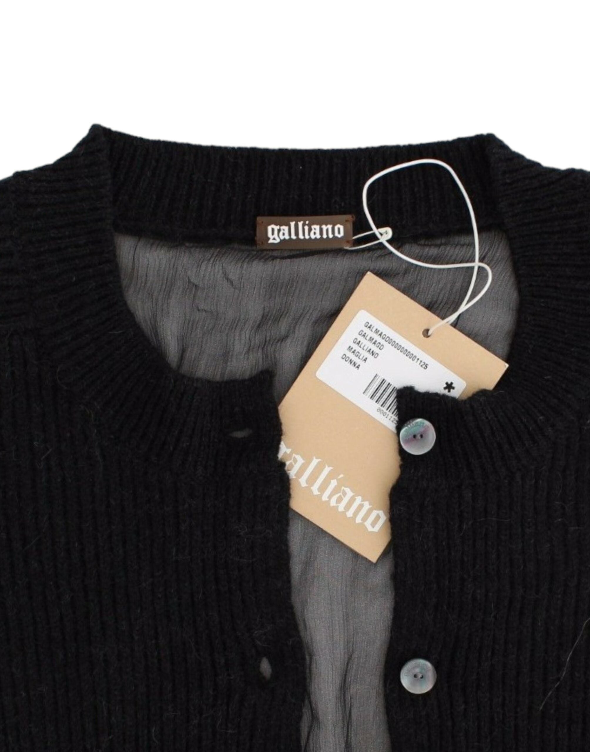 John Galliano Chic Wollcardigan mit transparenter Rückseite