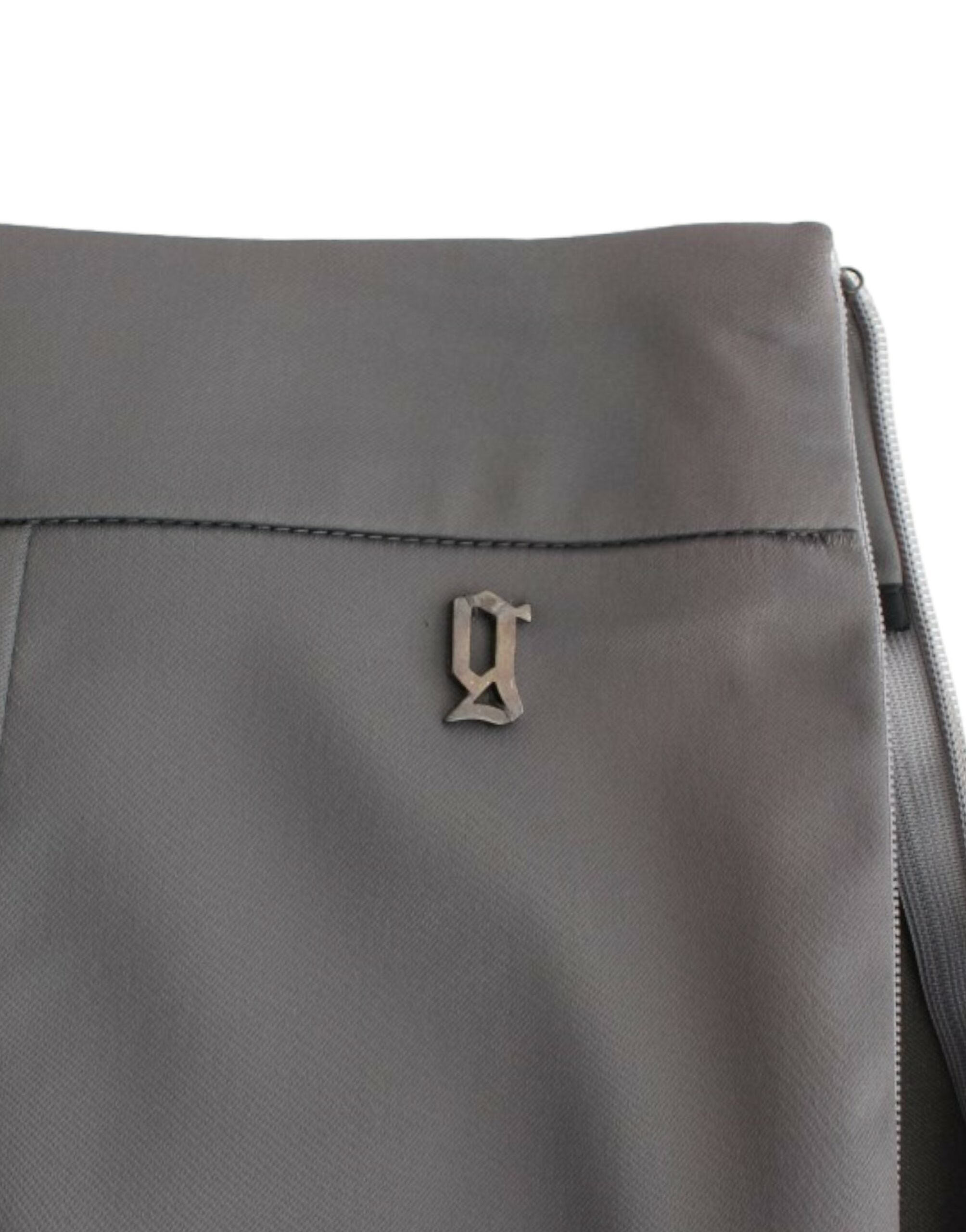 John Galliano Chic Grau Slim-Fit Designerhose