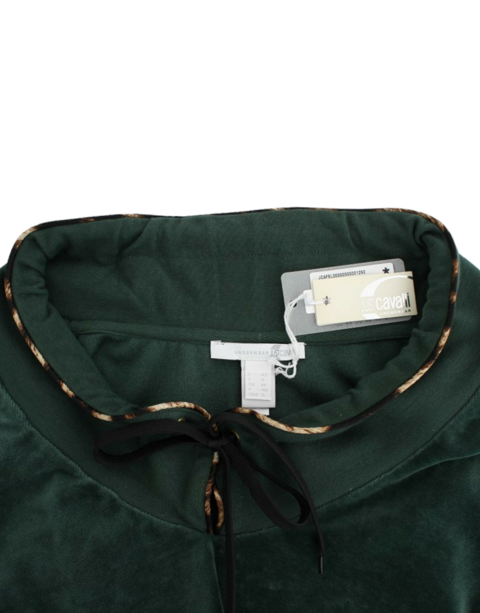 Cavalli – Eleganter grüner Pullover mit Strass-Detail