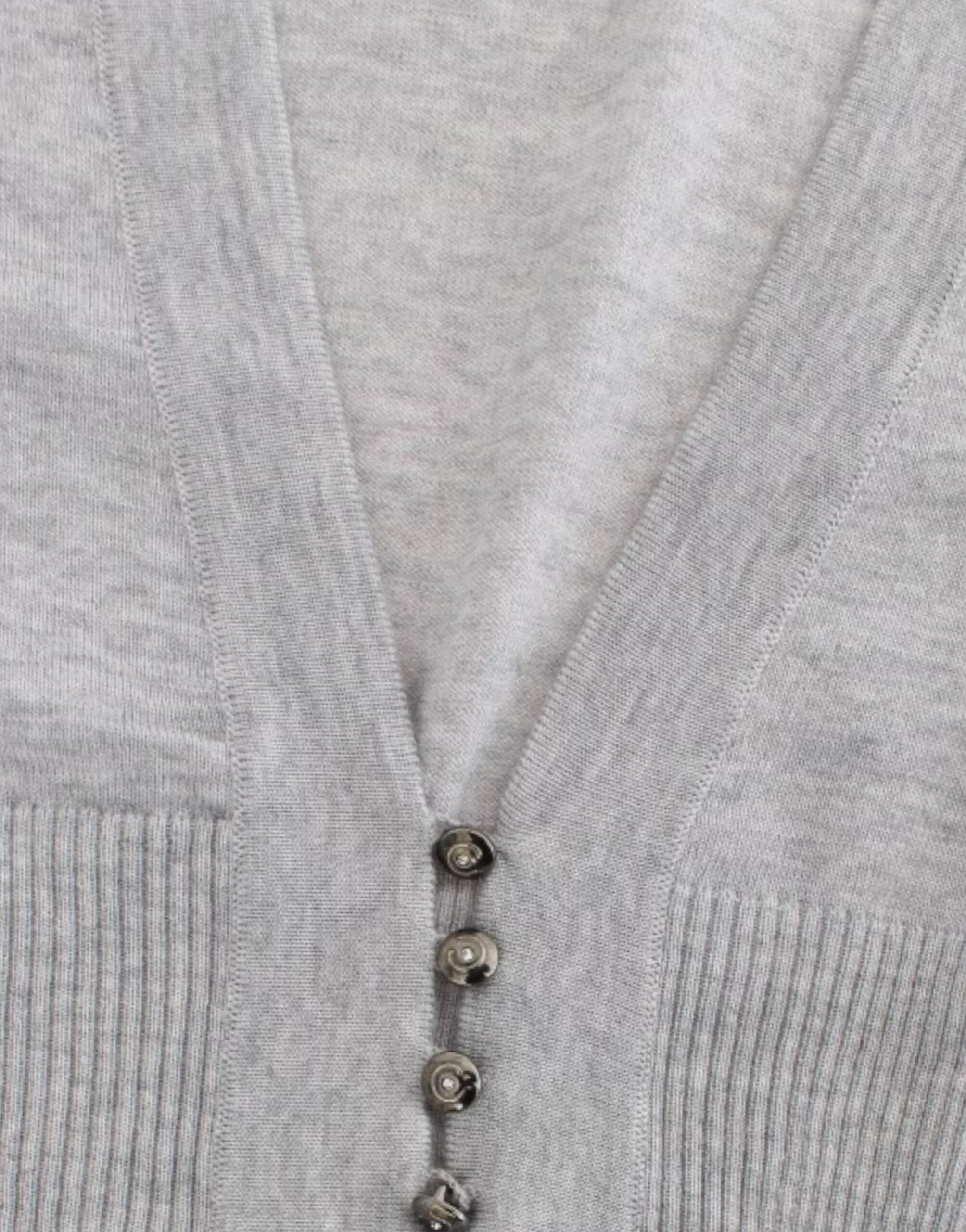 Cavalli – Kurzer Cardigan aus Schurwolle in schickem Grau