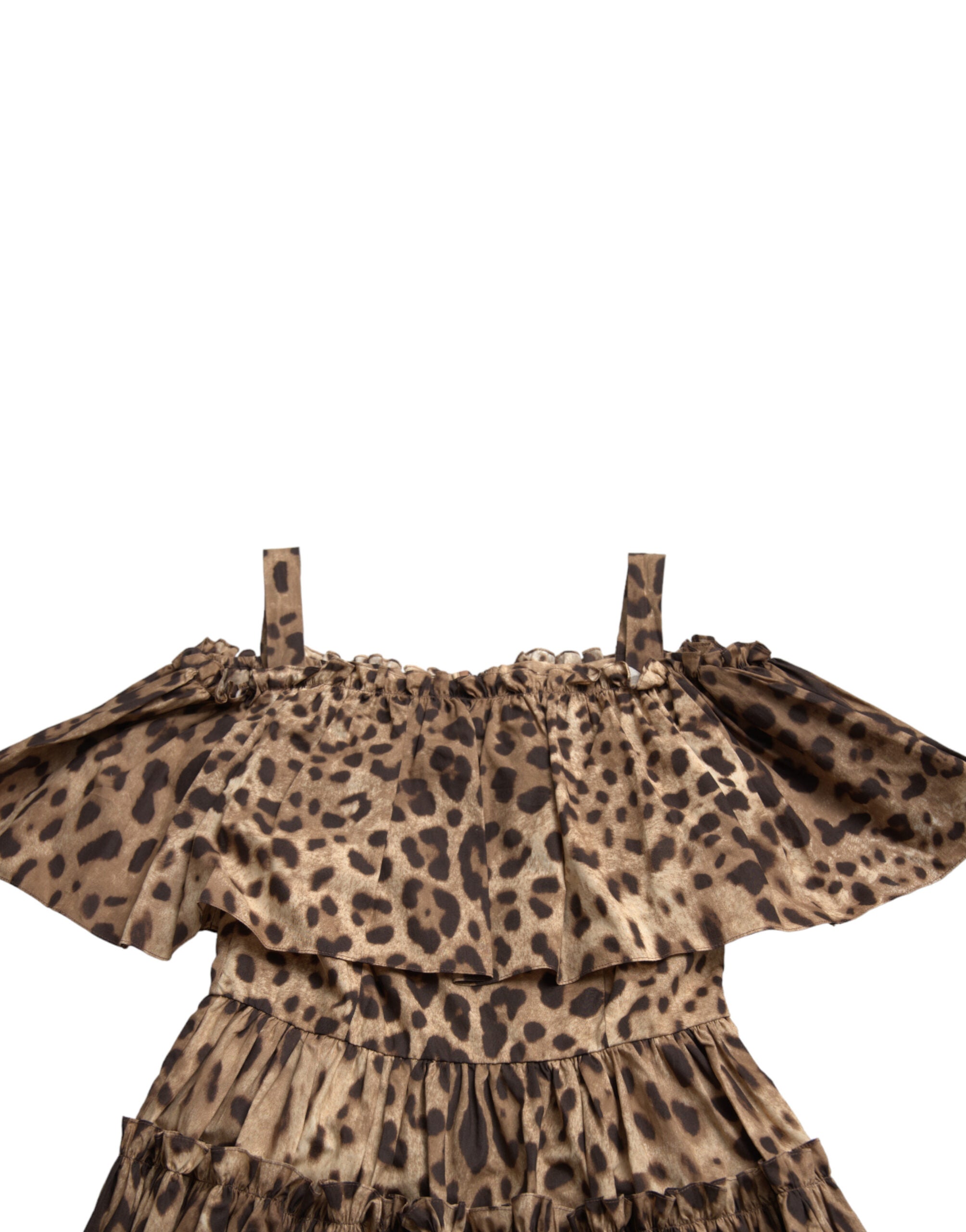 Dolce & Gabbana – A-Linien-Baumwollkleid mit Leopardenmuster