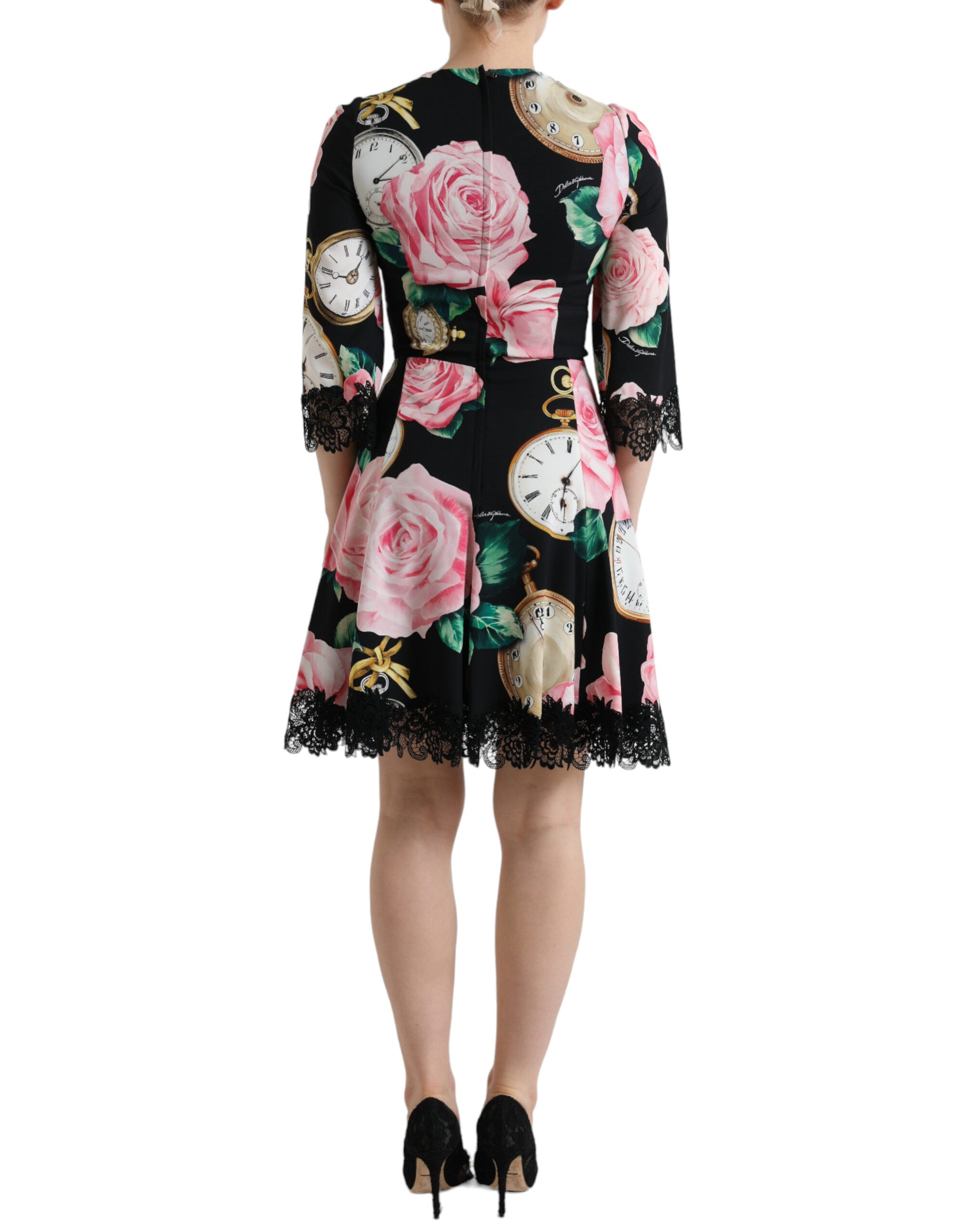 Dolce & Gabbana Bezauberndes florales A-Linien-Kleid mit Pailletten-Detail