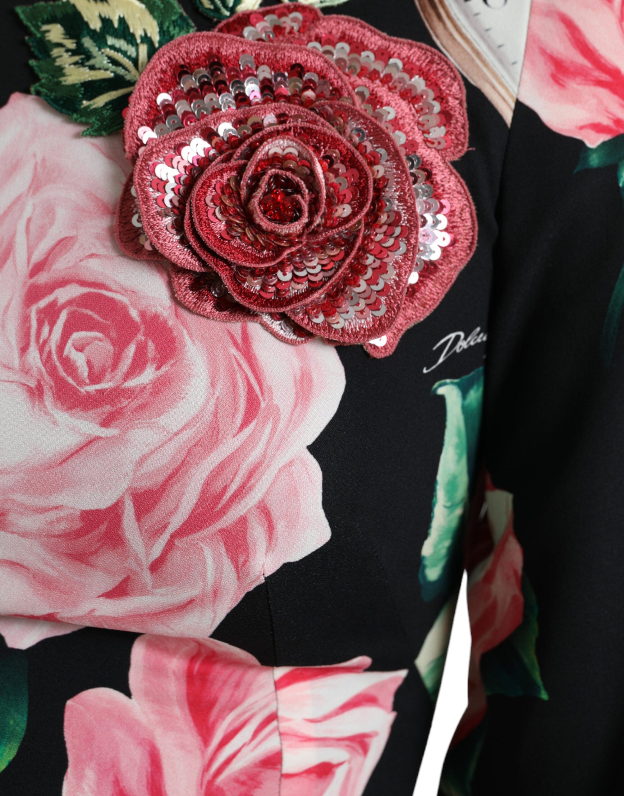 Dolce & Gabbana Bezauberndes florales A-Linien-Kleid mit Pailletten-Detail