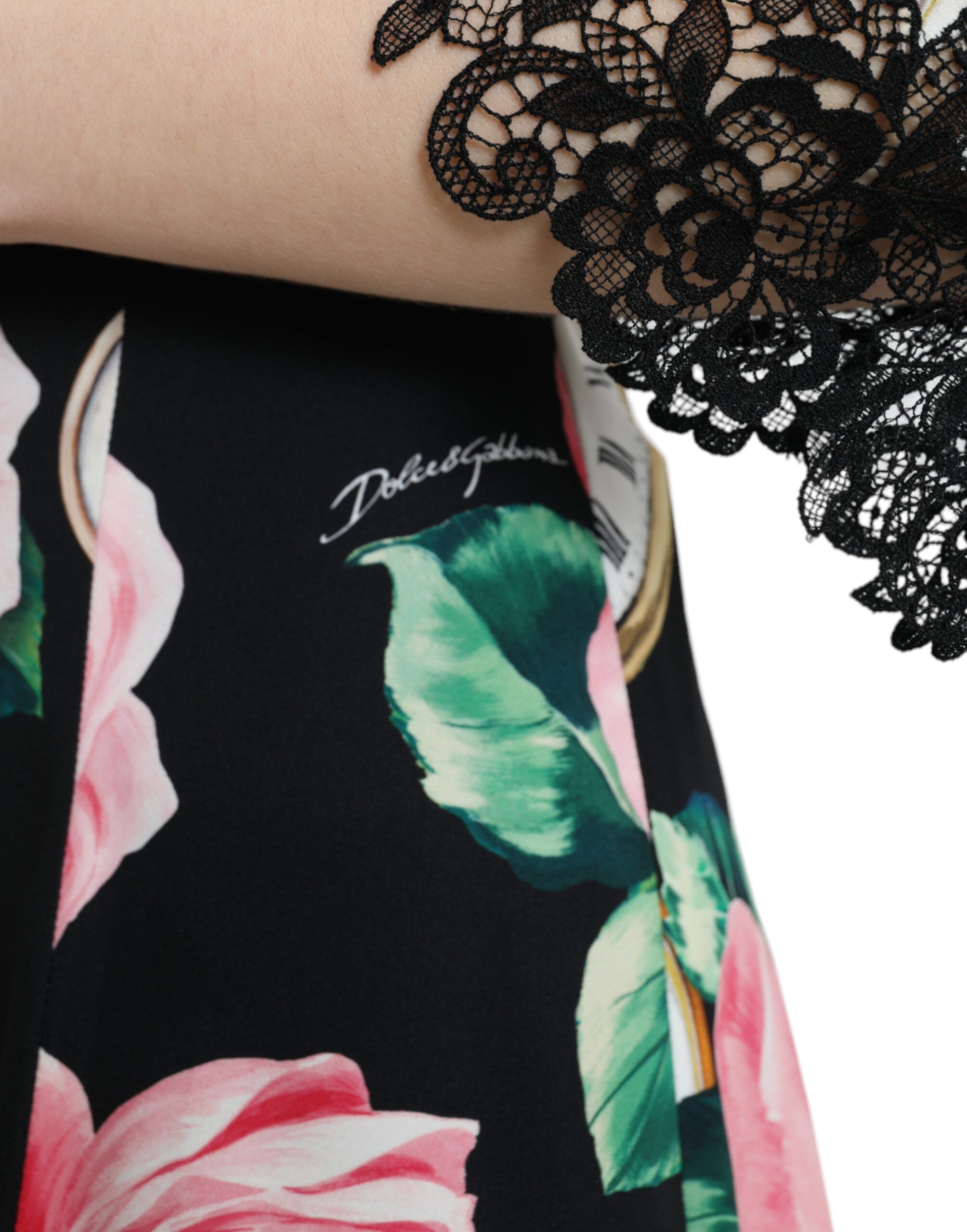 Dolce & Gabbana Bezauberndes florales A-Linien-Kleid mit Pailletten-Detail