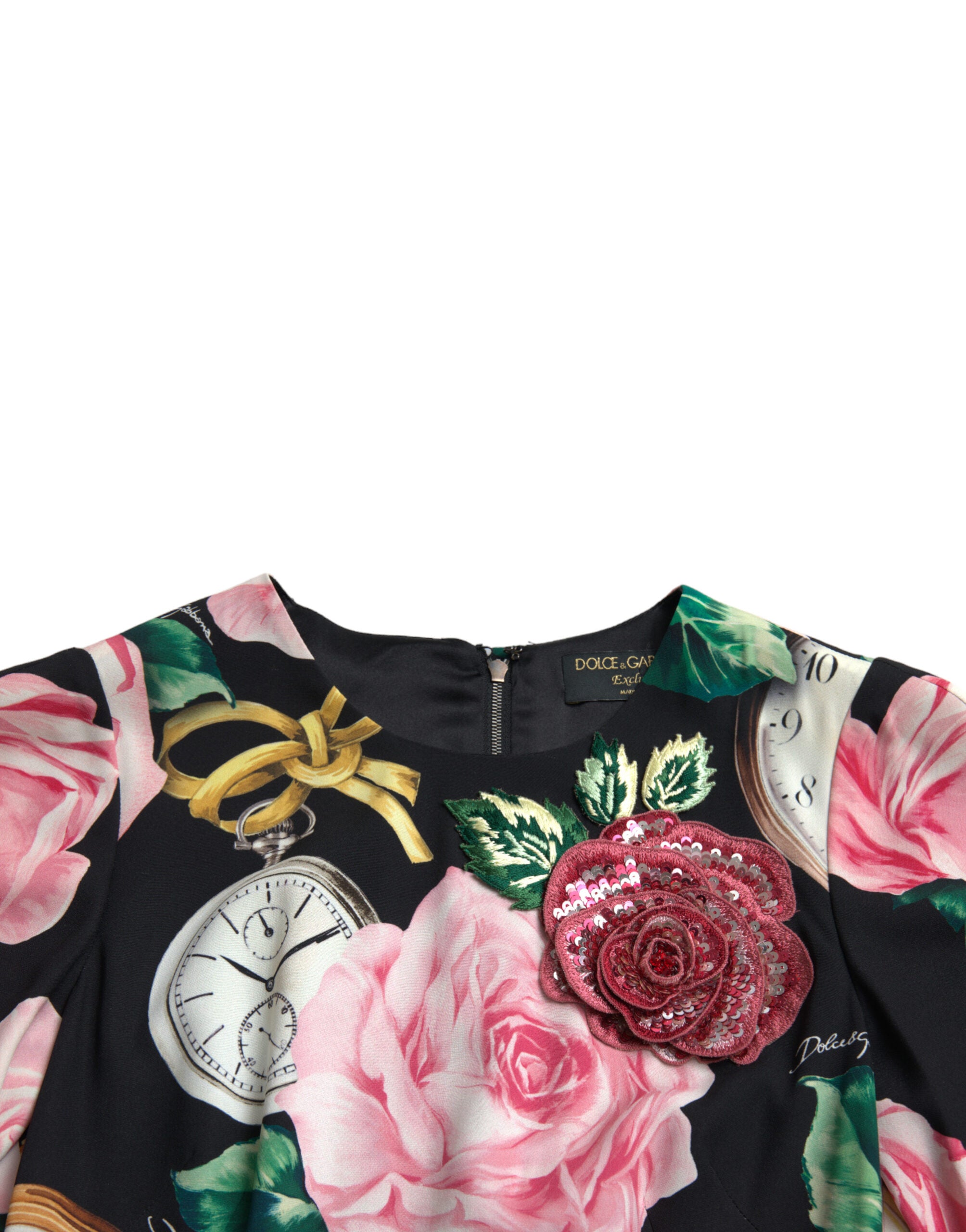 Dolce & Gabbana Bezauberndes florales A-Linien-Kleid mit Pailletten-Detail