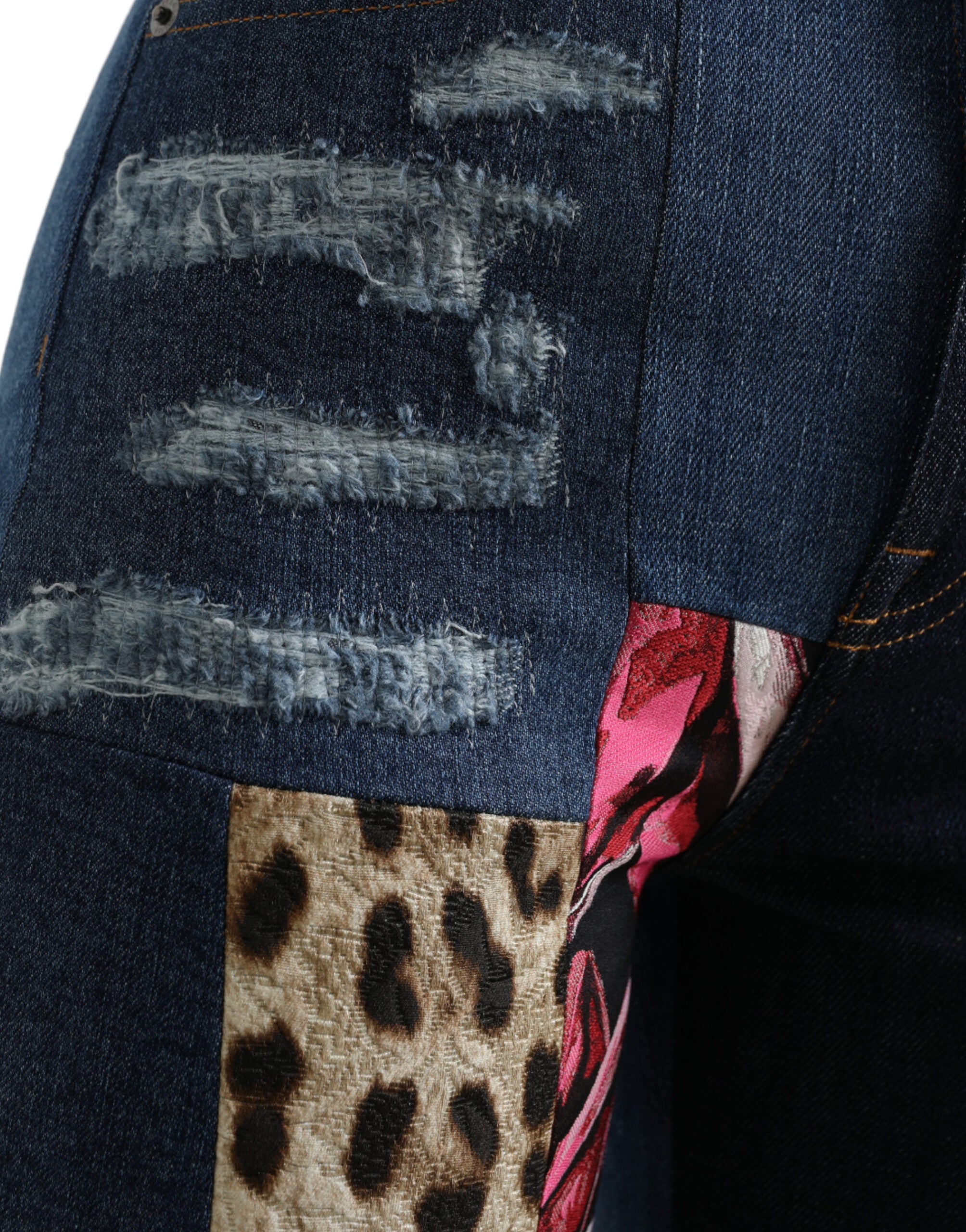 Blugi skinny vibranți Dolce & Gabbana cu model patchwork