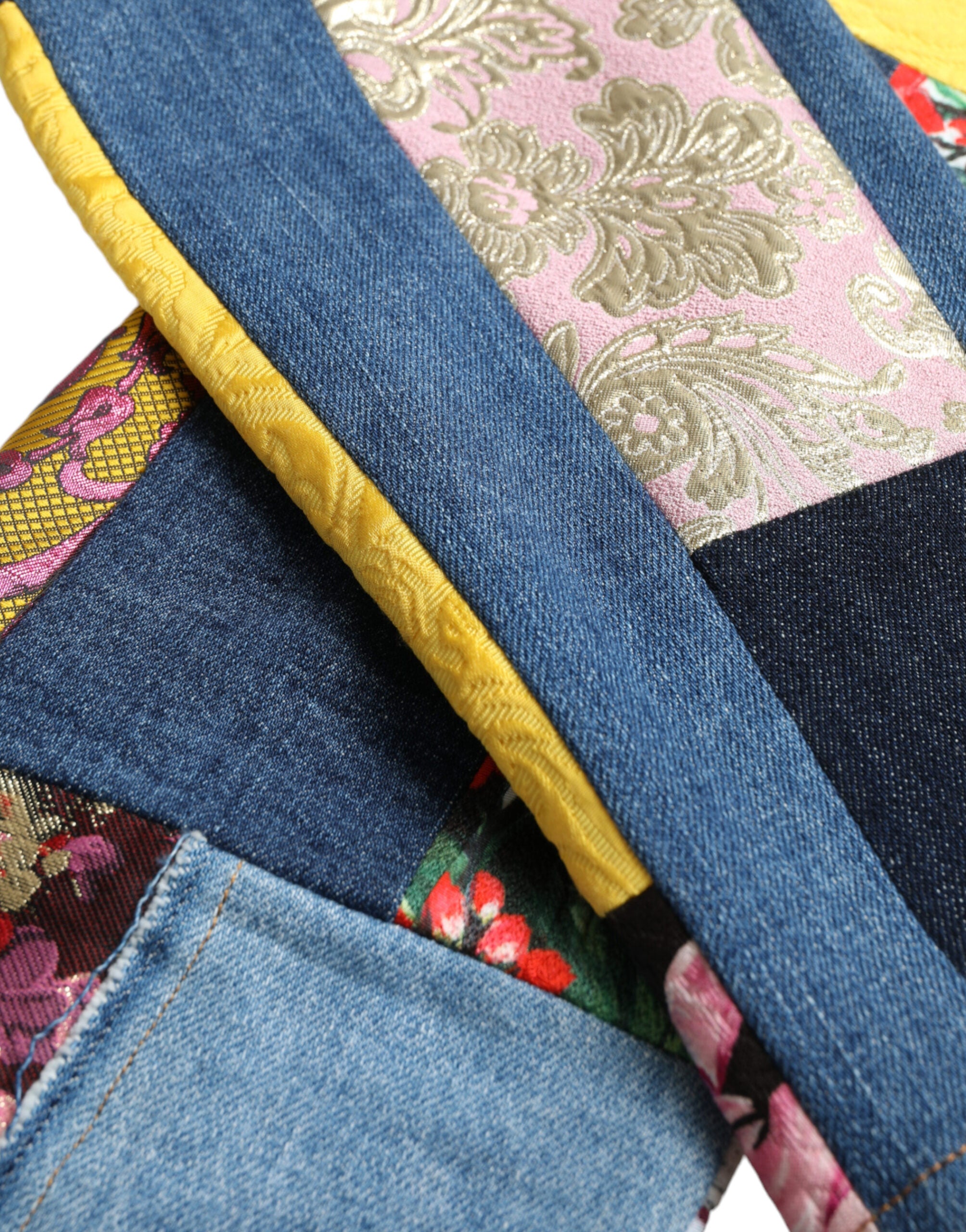 Blugi skinny vibranți Dolce & Gabbana cu model patchwork